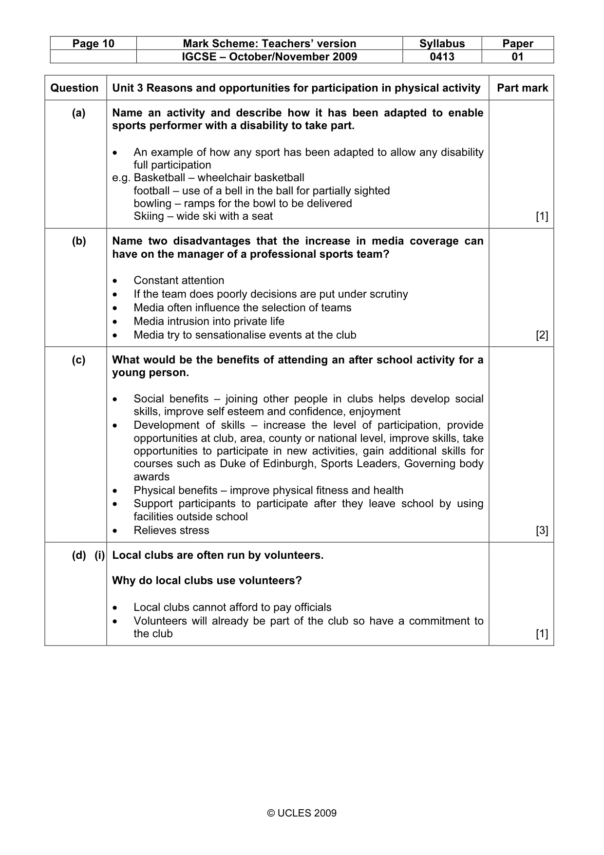 Mark scheme, page 10 of 12