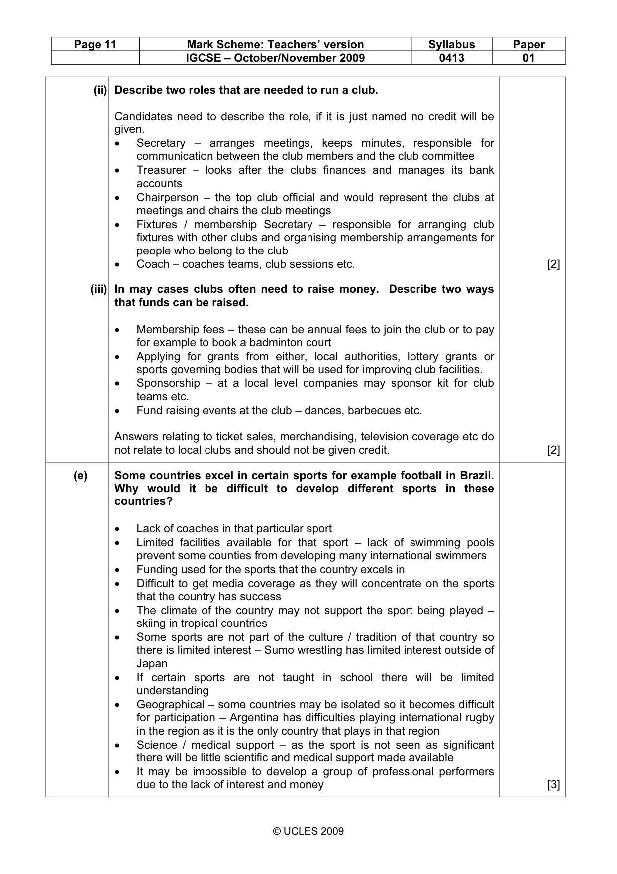 Mark scheme, page 11 of 12