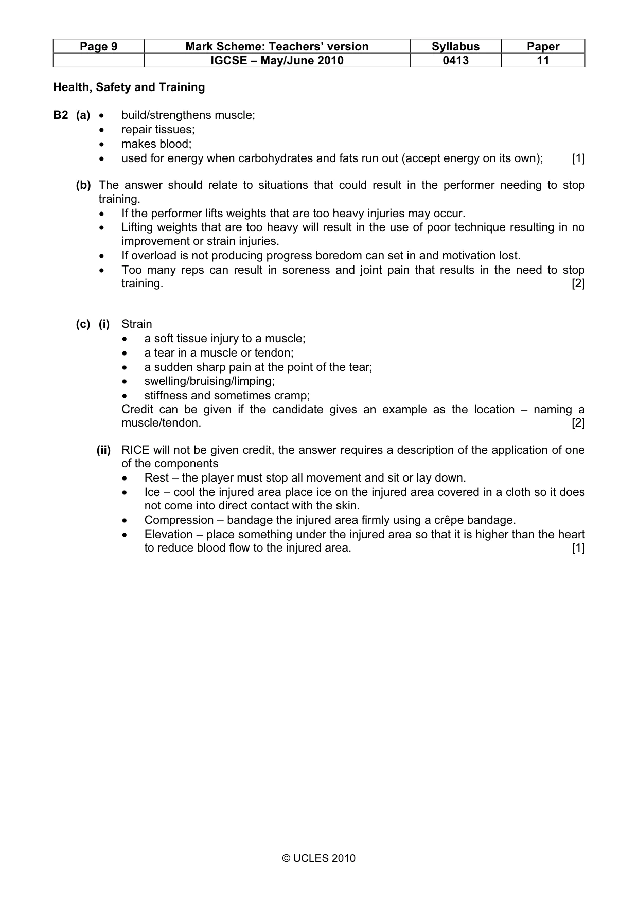 Mark scheme, page 9 of 13