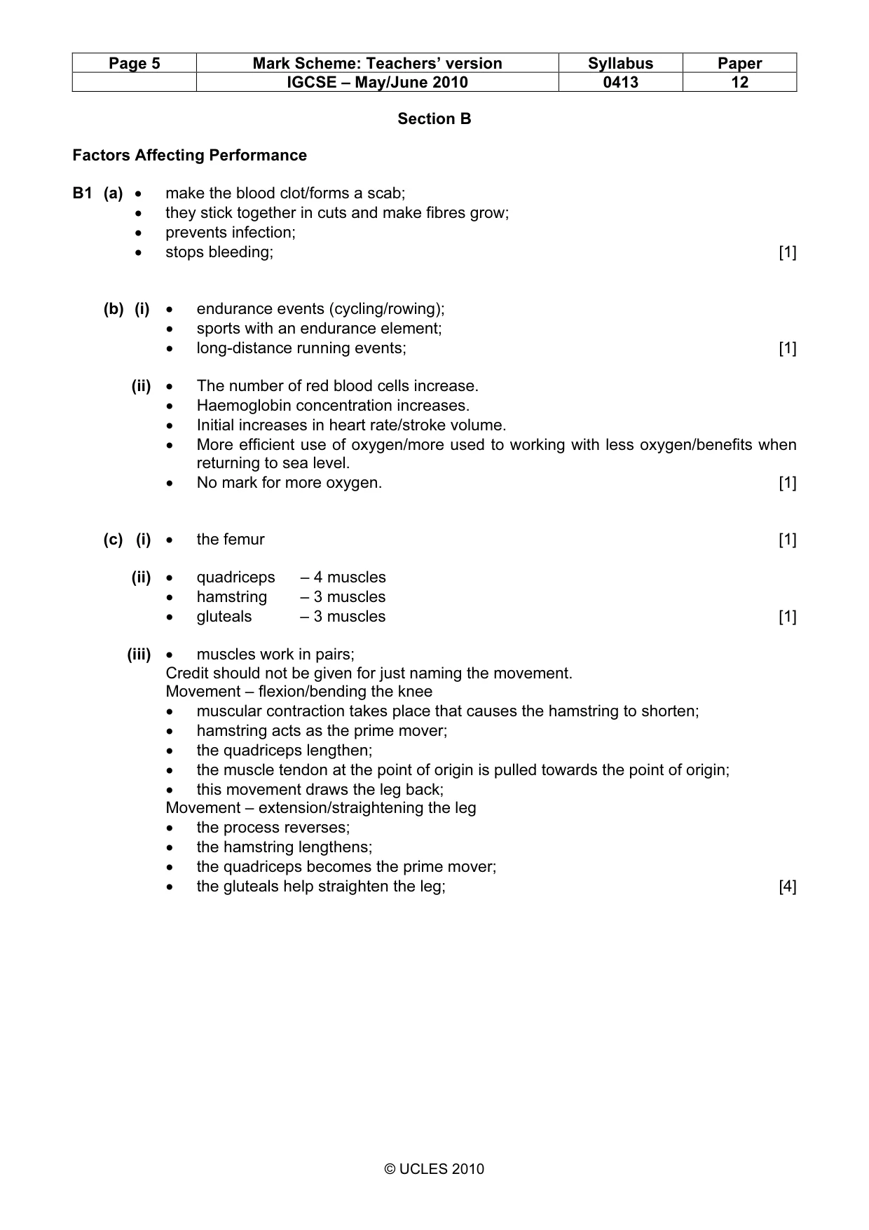 Mark scheme, page 5 of 13
