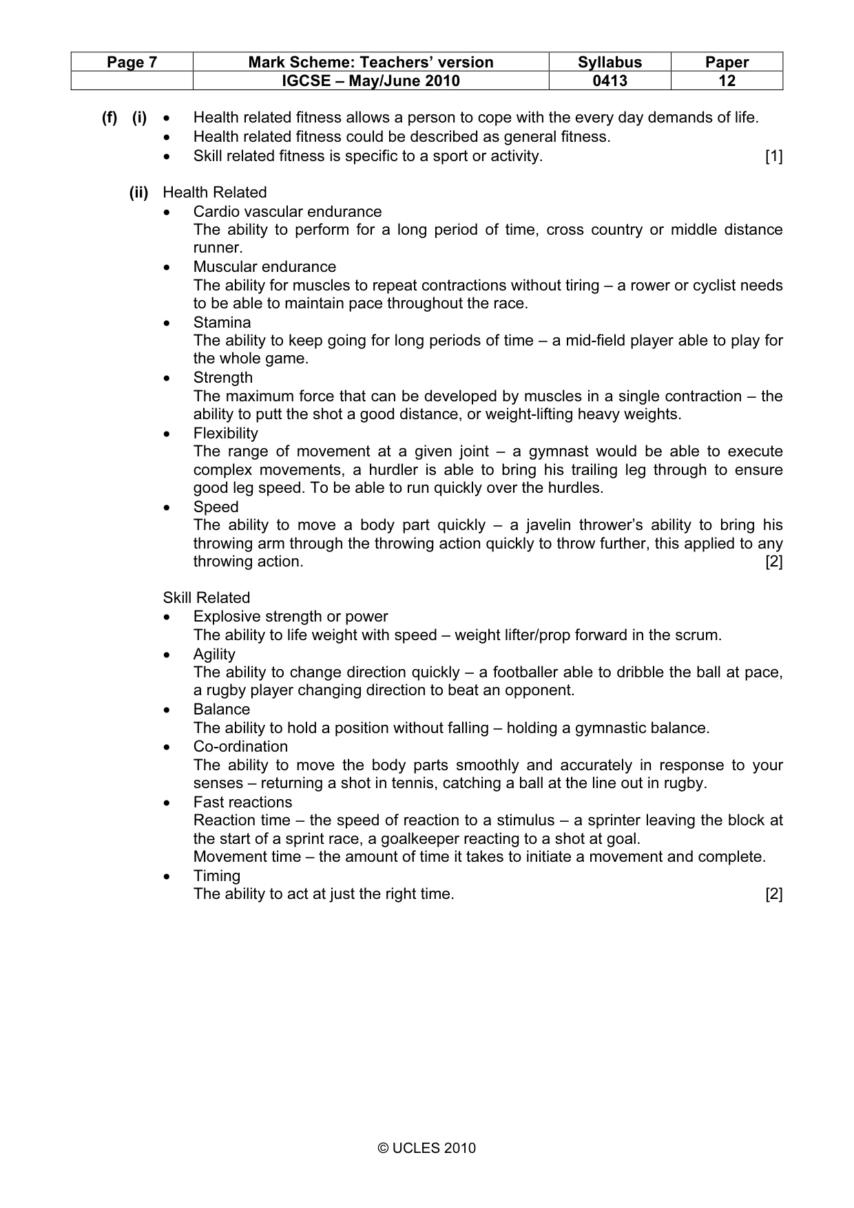 Mark scheme, page 7 of 13