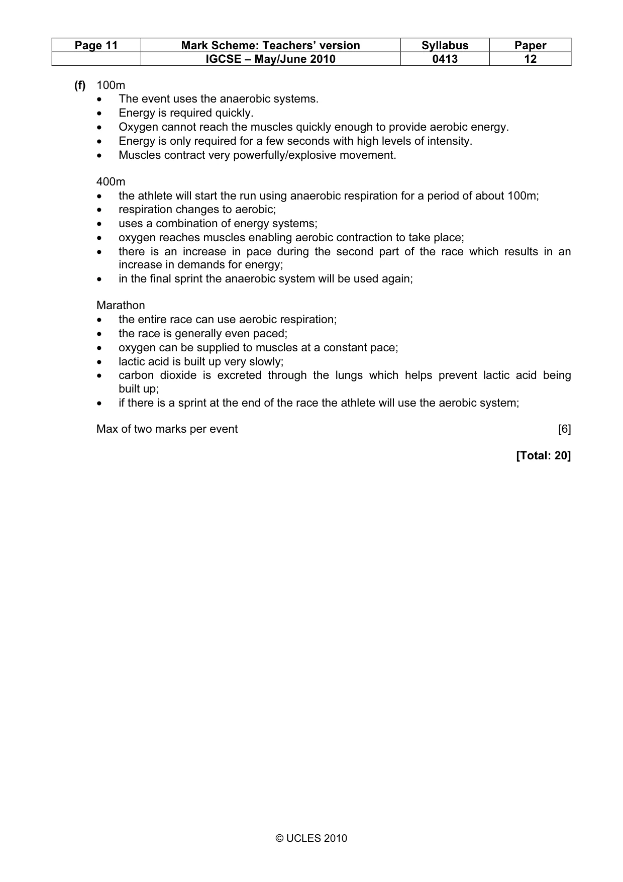 Mark scheme, page 11 of 13