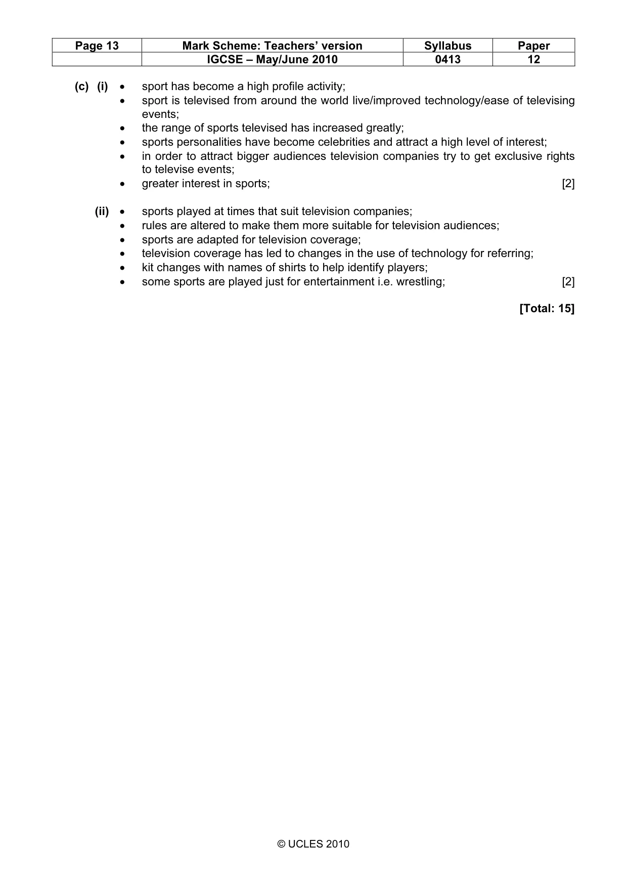 Mark scheme, page 13 of 13