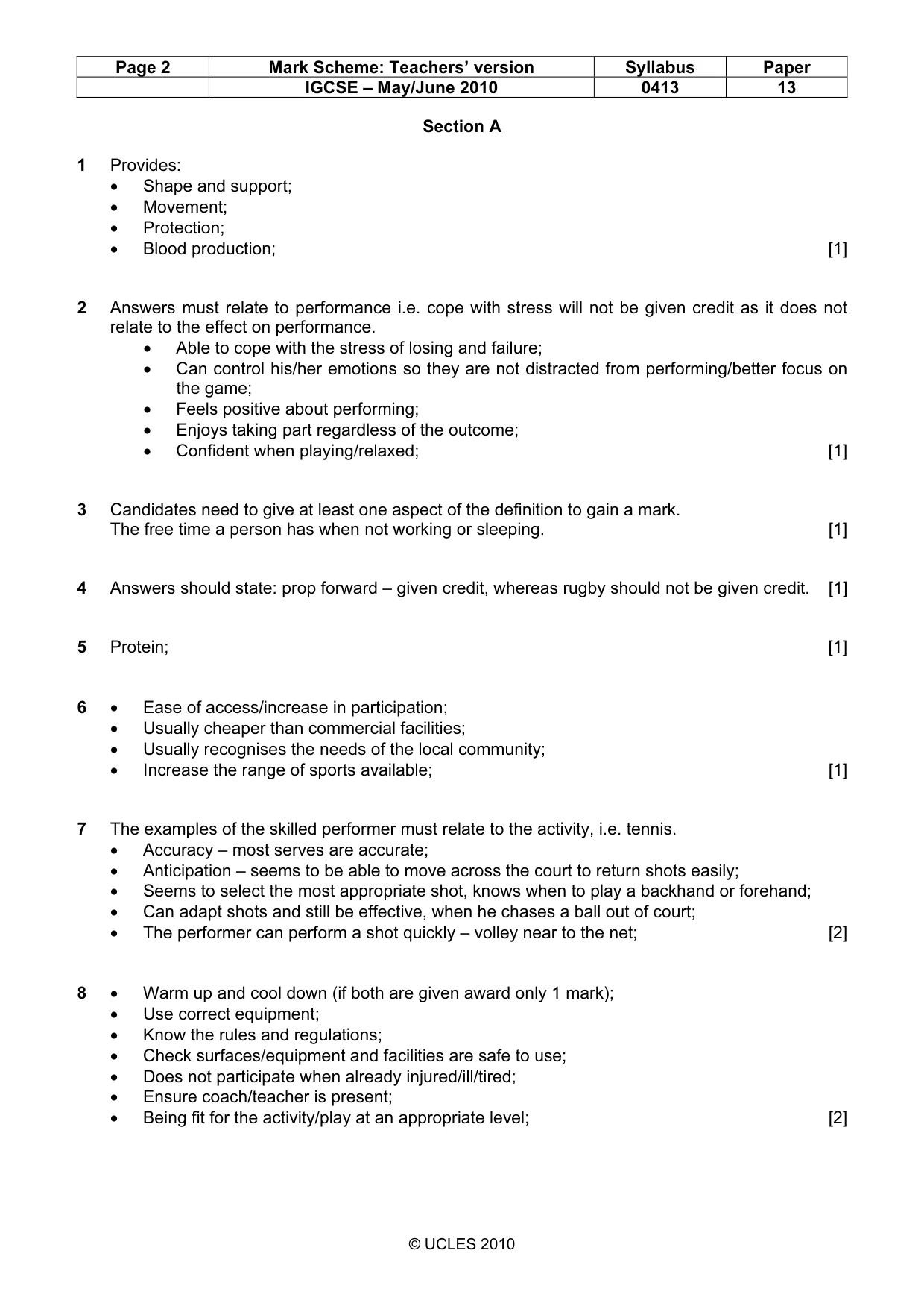 Mark scheme, page 2 of 9