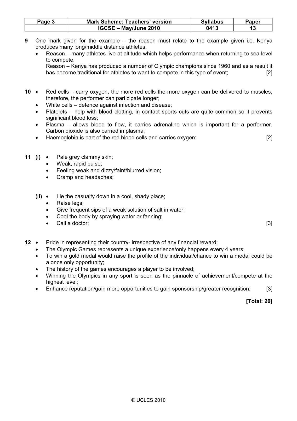 Mark scheme, page 3 of 9
