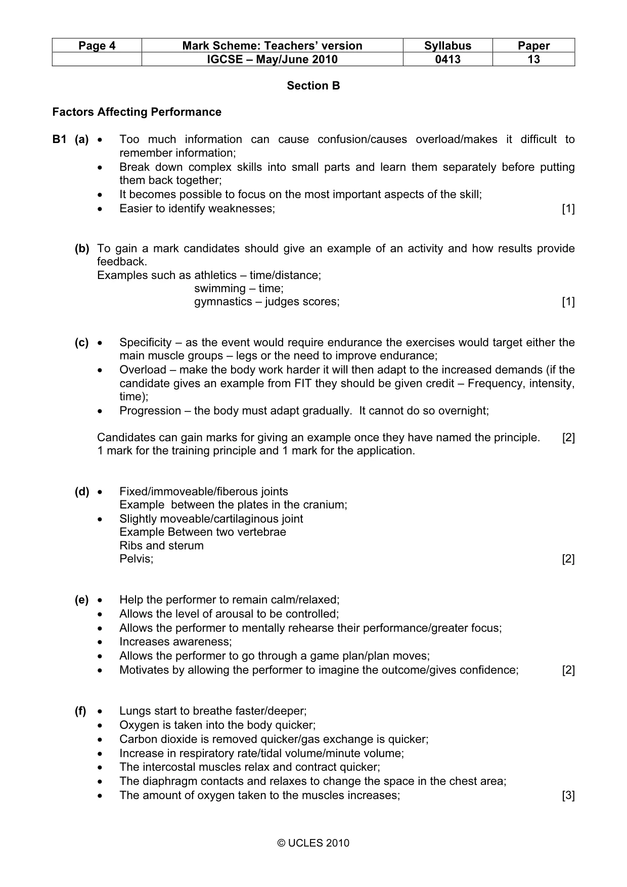 Mark scheme, page 4 of 9