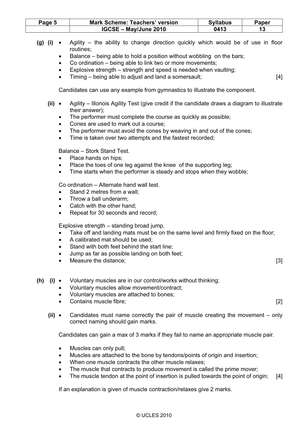 Mark scheme, page 5 of 9