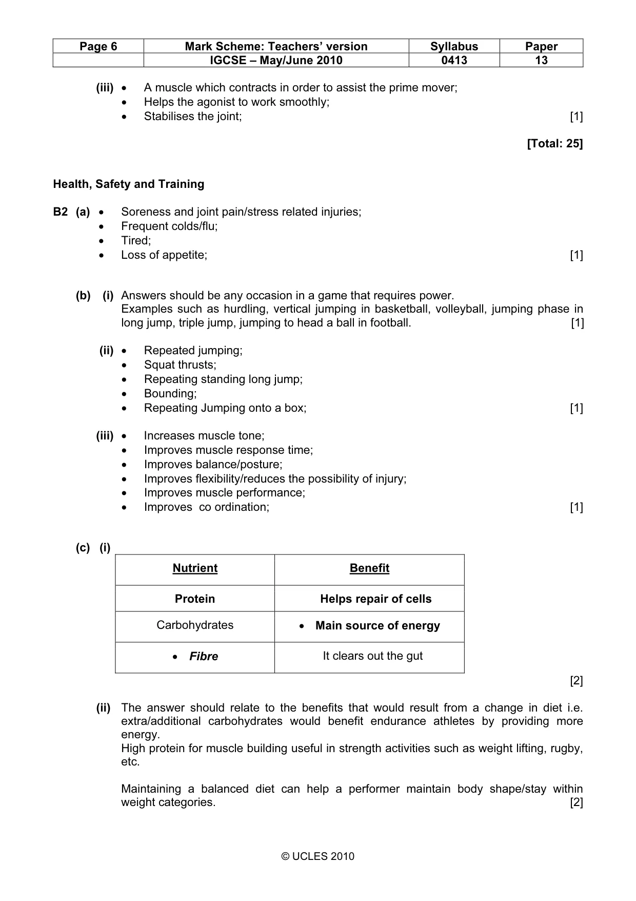 Mark scheme, page 6 of 9