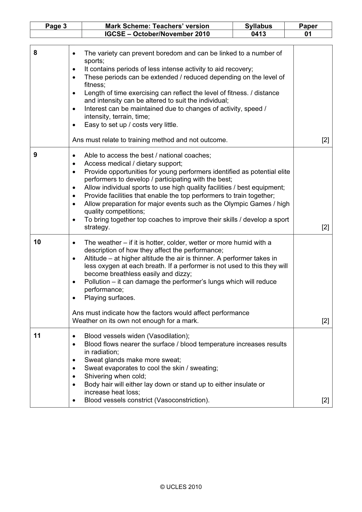 Mark scheme, page 3 of 11