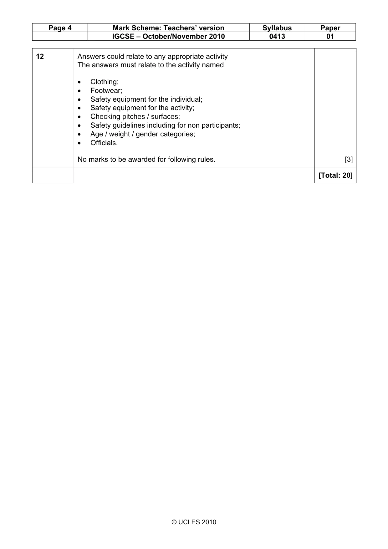 Mark scheme, page 4 of 11