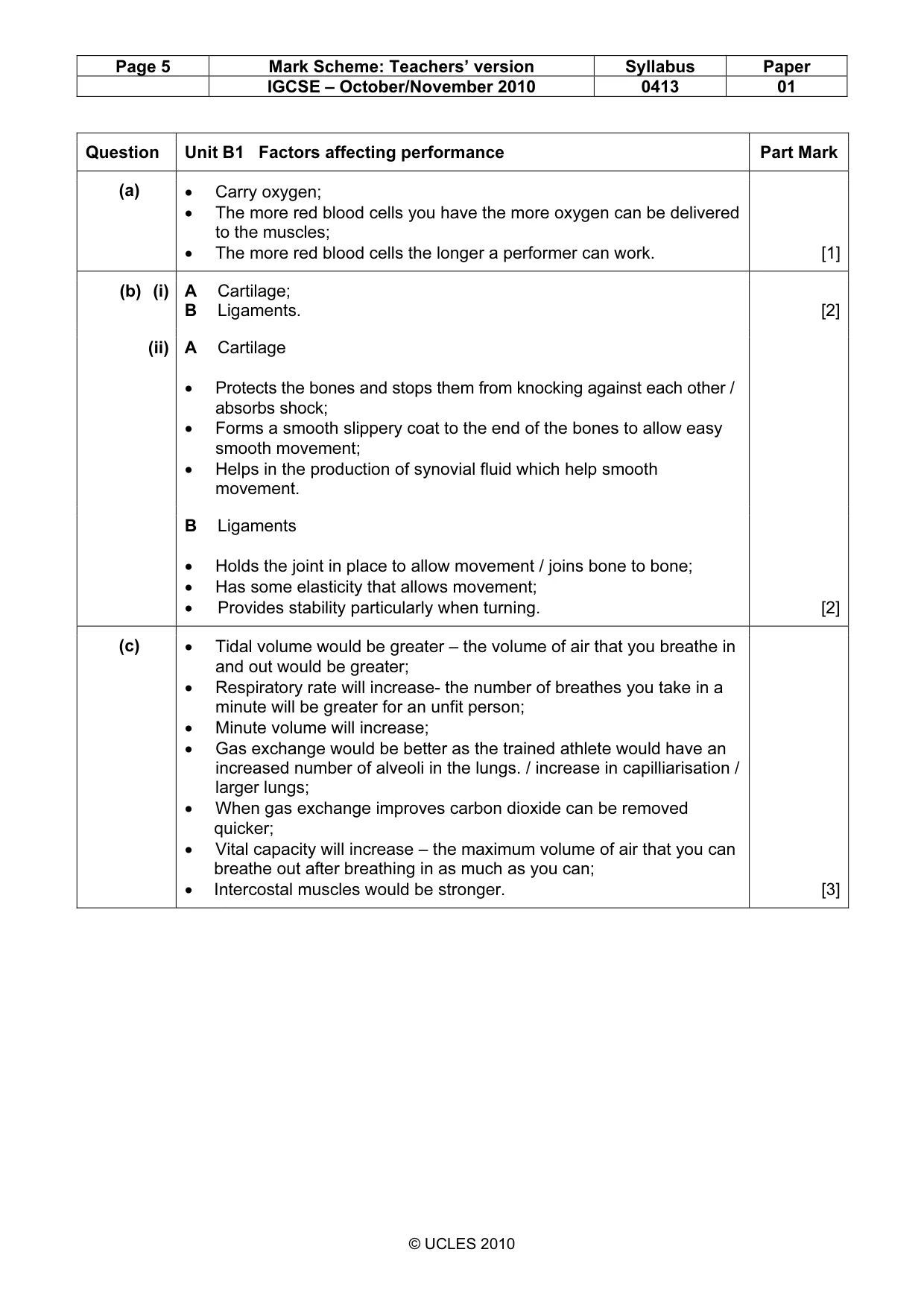 Mark scheme, page 5 of 11