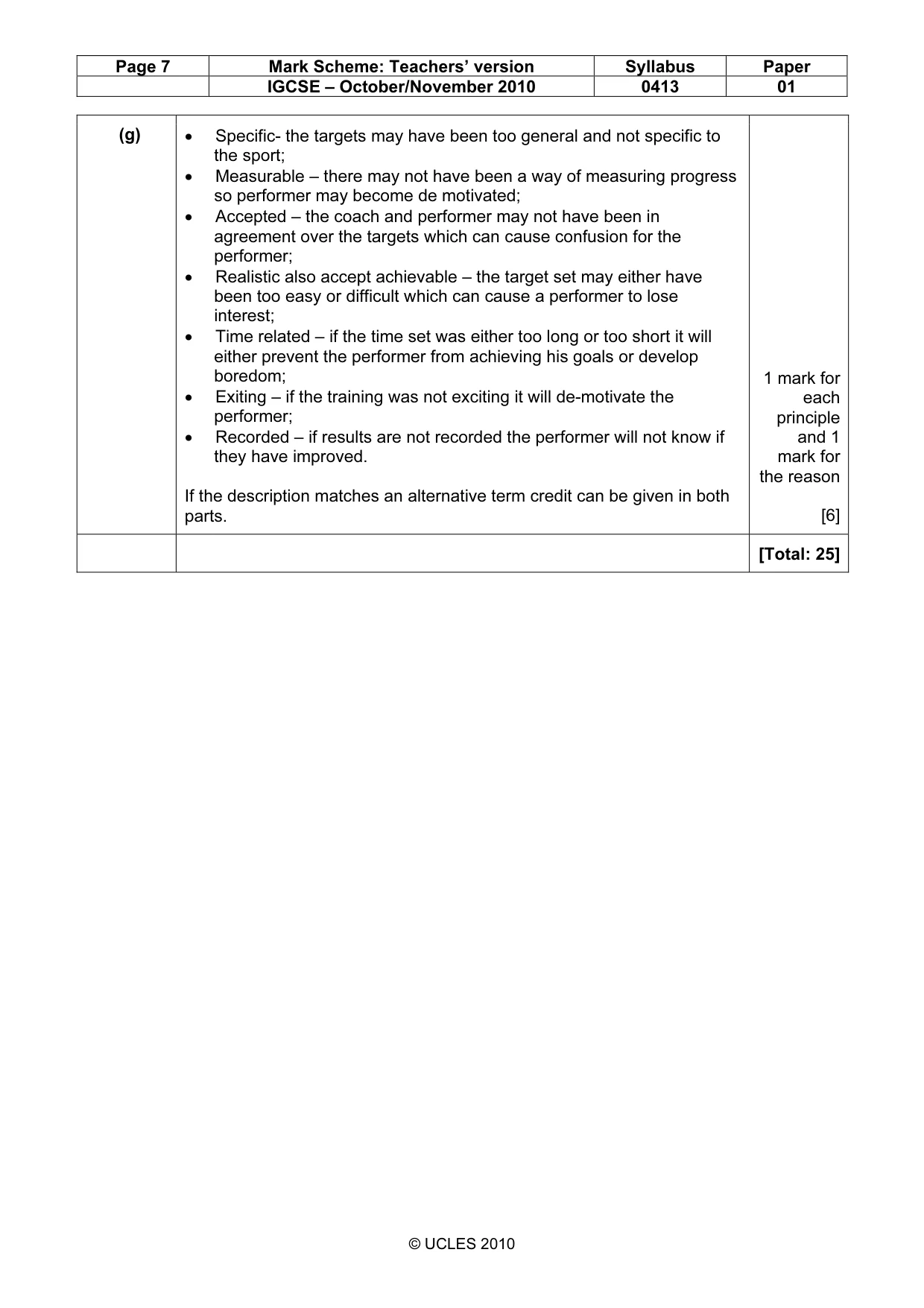 Mark scheme, page 7 of 11