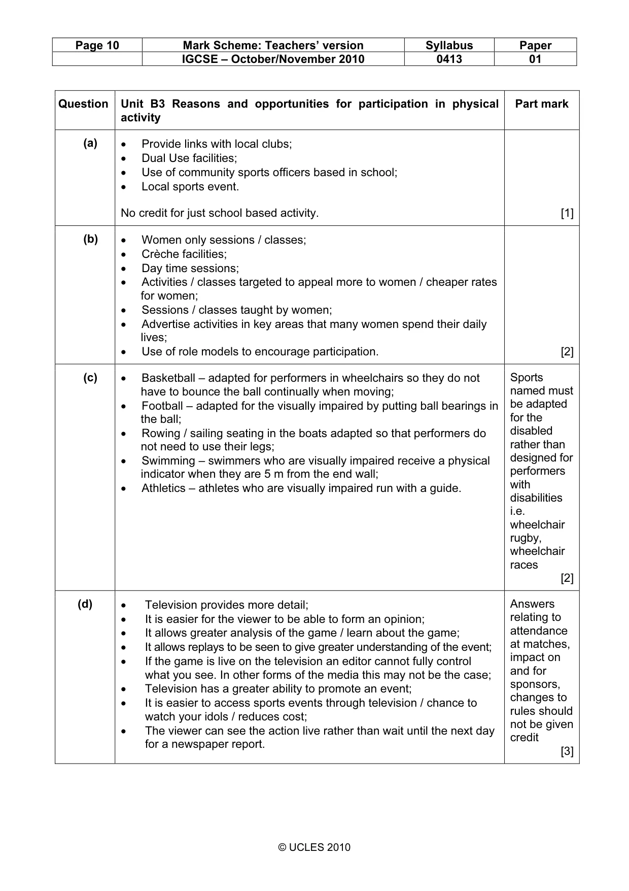 Mark scheme, page 10 of 11