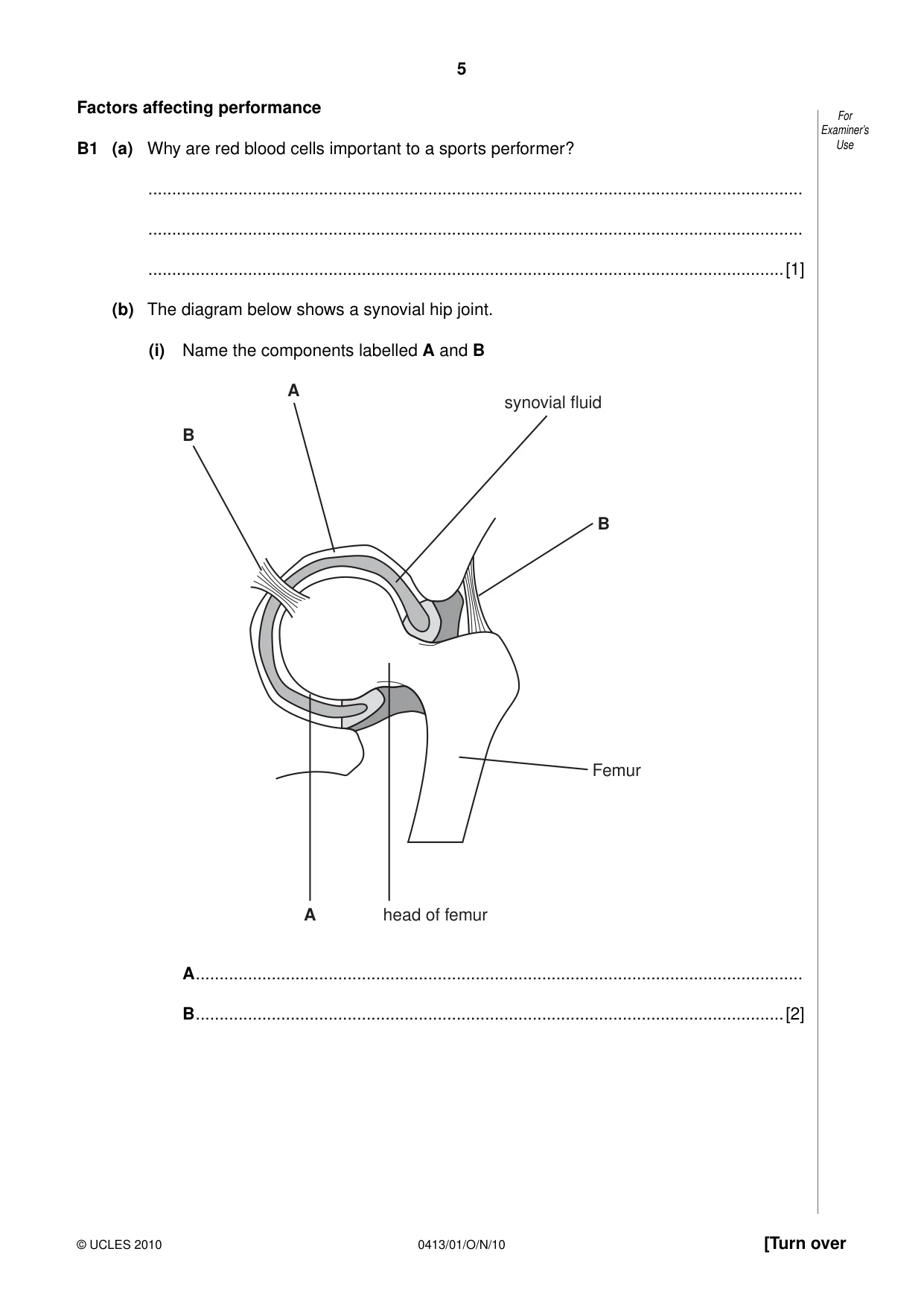 Cambridge IGCSE Physical Education 0413 2010 Oct/Nov Paper 1 · Variant 1 question paper, page 5 of 16