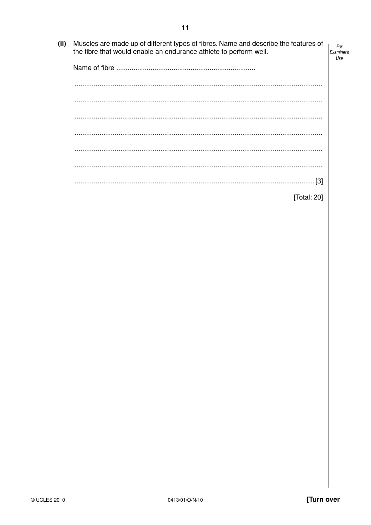 Cambridge IGCSE Physical Education 0413 2010 Oct/Nov Paper 1 · Variant 1 question paper, page 11 of 16