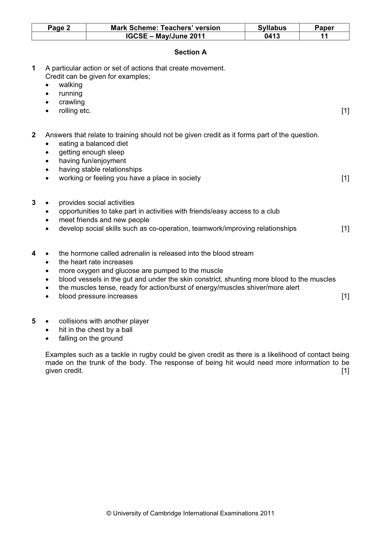 Mark scheme, page 2 of 11