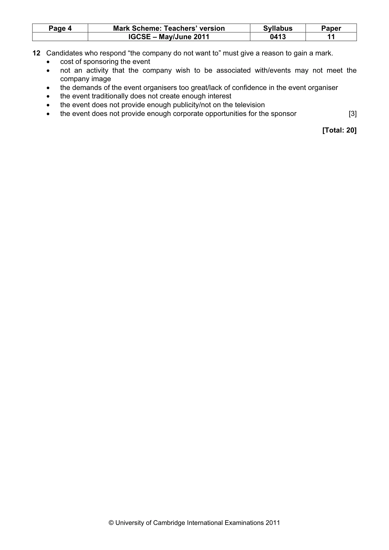 Mark scheme, page 4 of 11