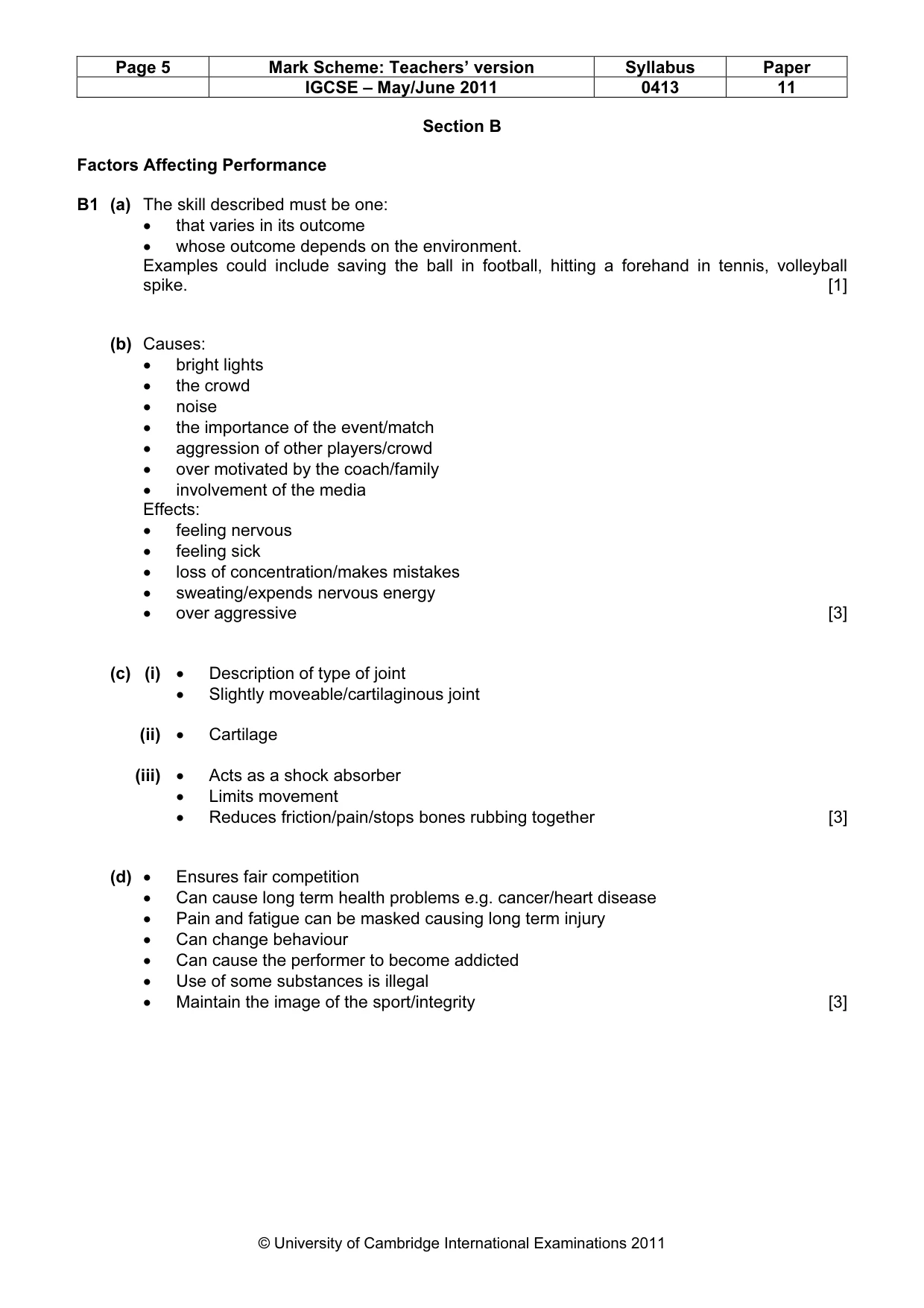 Mark scheme, page 5 of 11