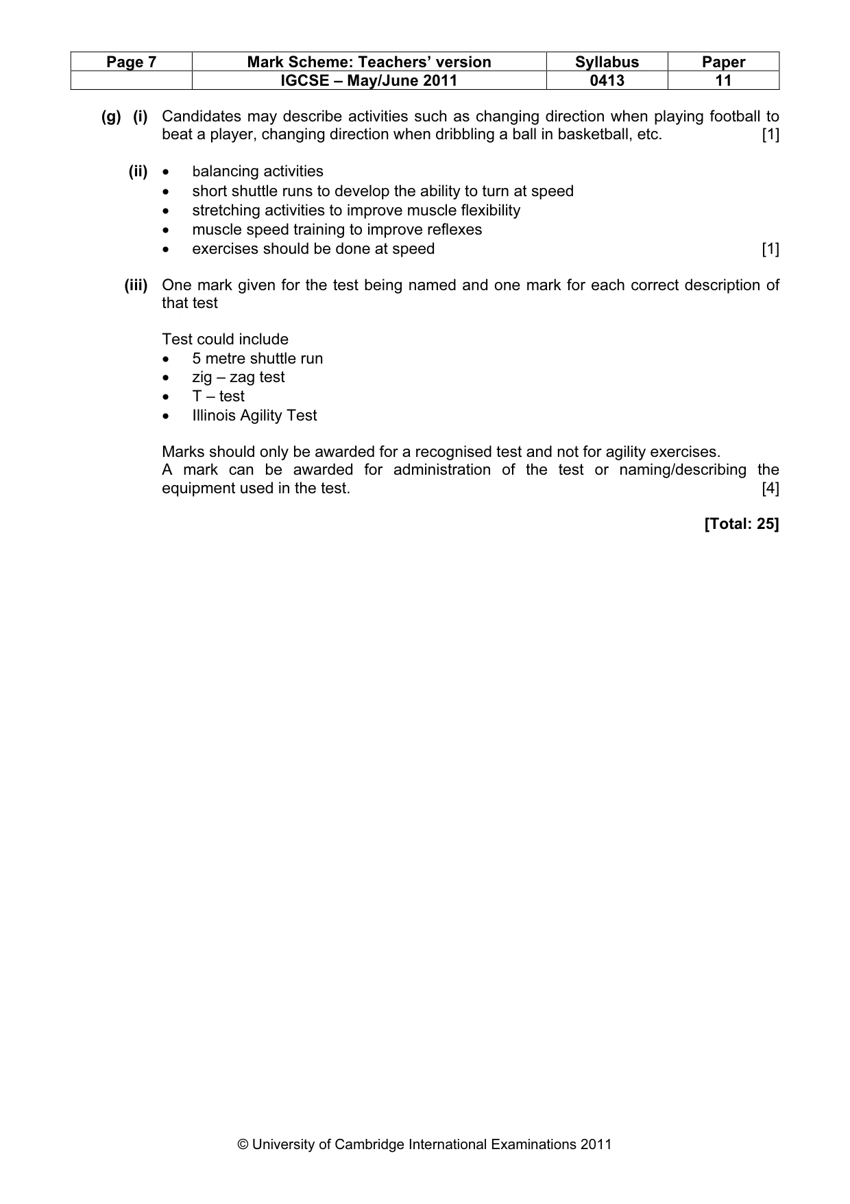 Mark scheme, page 7 of 11