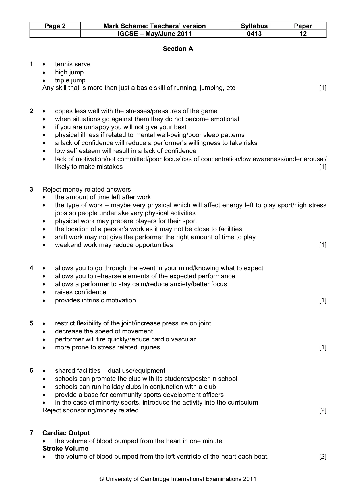 Mark scheme, page 2 of 9