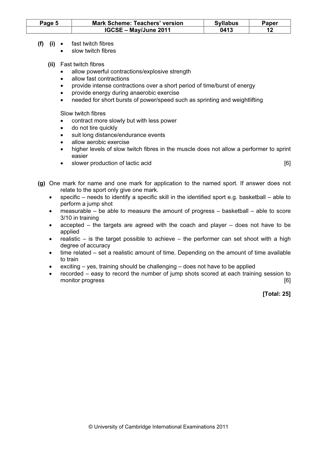Mark scheme, page 5 of 9