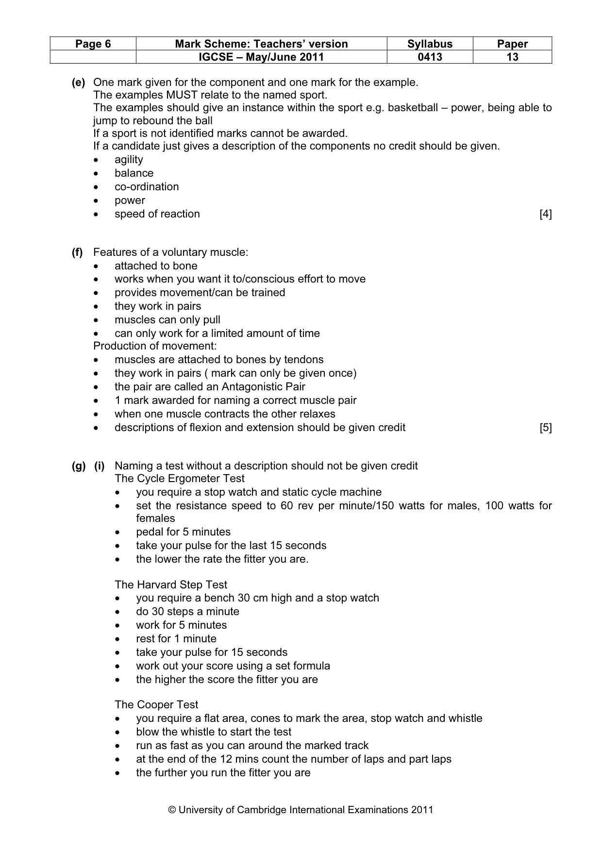 Mark scheme, page 6 of 11