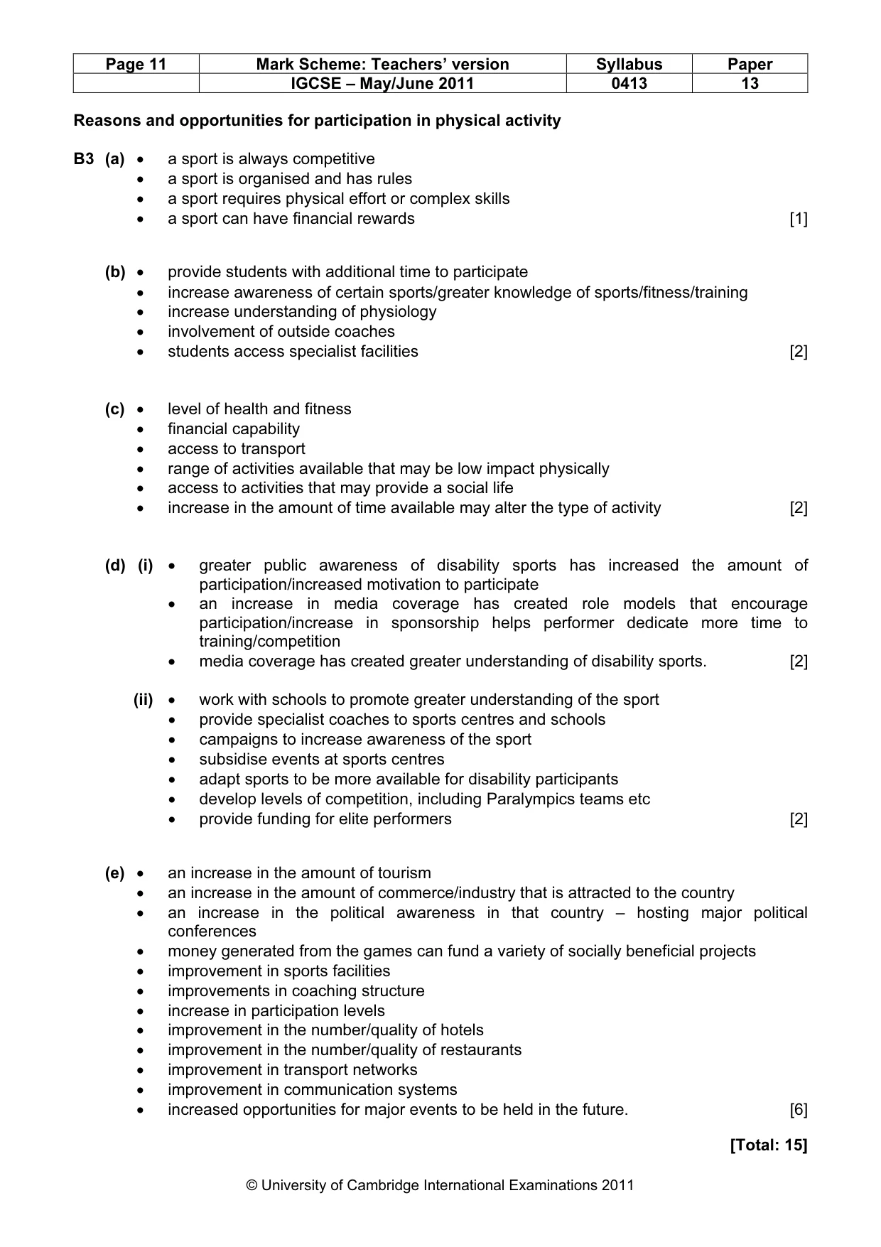 Mark scheme, page 11 of 11