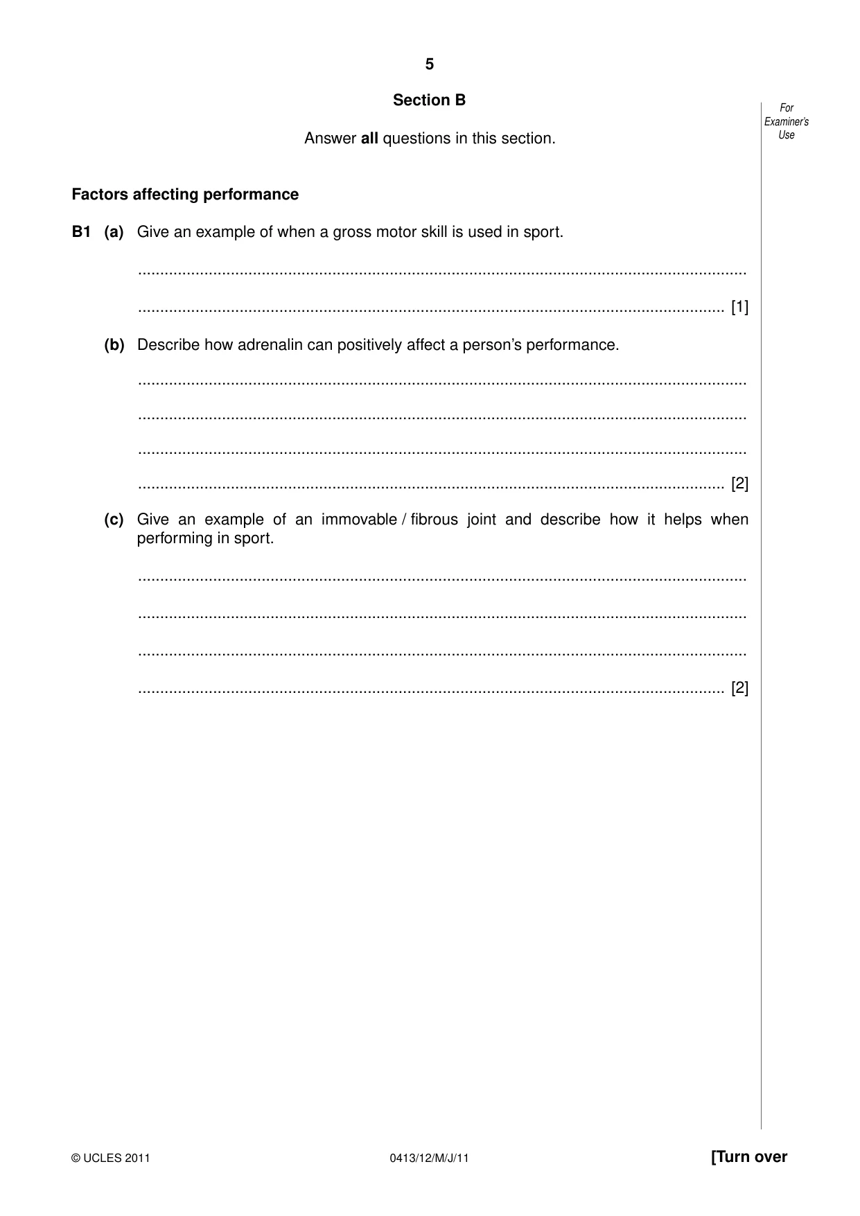 Cambridge IGCSE Physical Education 0413 2011 May/June Paper 1 · Variant 2 question paper, page 5 of 12
