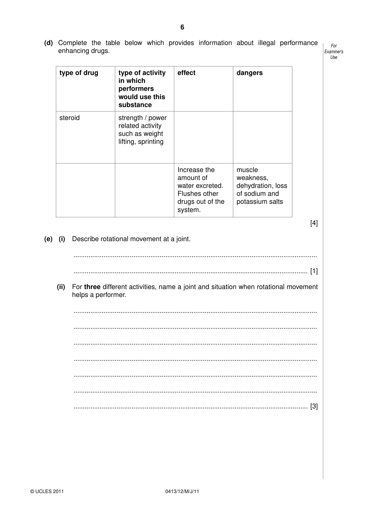 Cambridge IGCSE Physical Education 0413 2011 May/June Paper 1 · Variant 2 question paper, page 6 of 12