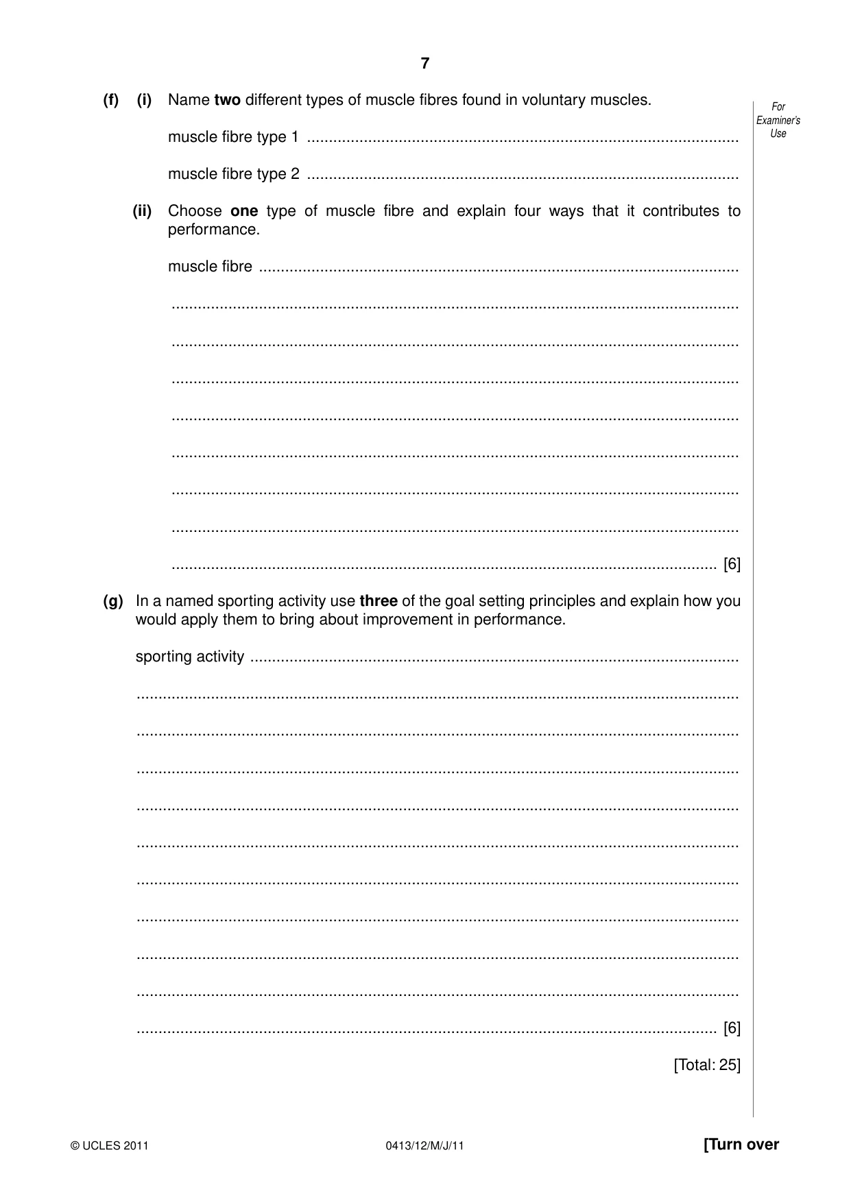 Cambridge IGCSE Physical Education 0413 2011 May/June Paper 1 · Variant 2 question paper, page 7 of 12