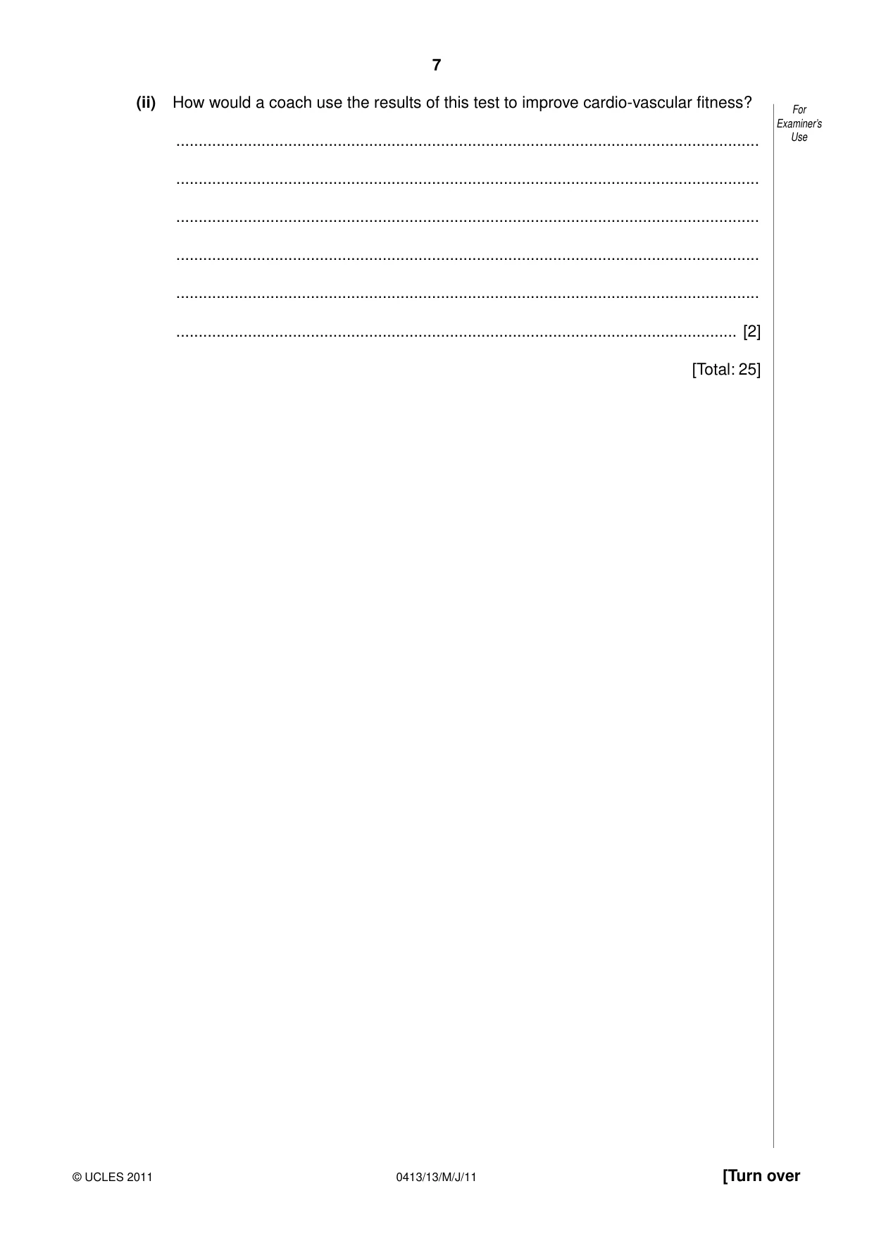 Cambridge IGCSE Physical Education 0413 2011 May/June Paper 1 · Variant 3 question paper, page 7 of 12