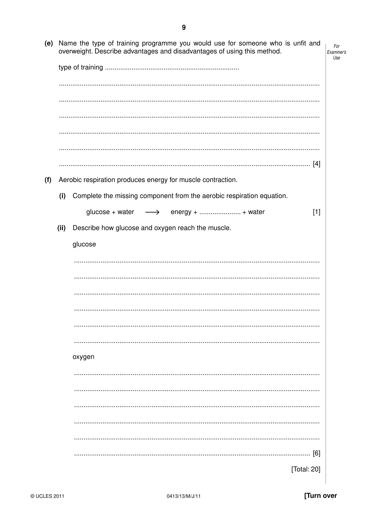 Cambridge IGCSE Physical Education 0413 2011 May/June Paper 1 · Variant 3 question paper, page 9 of 12
