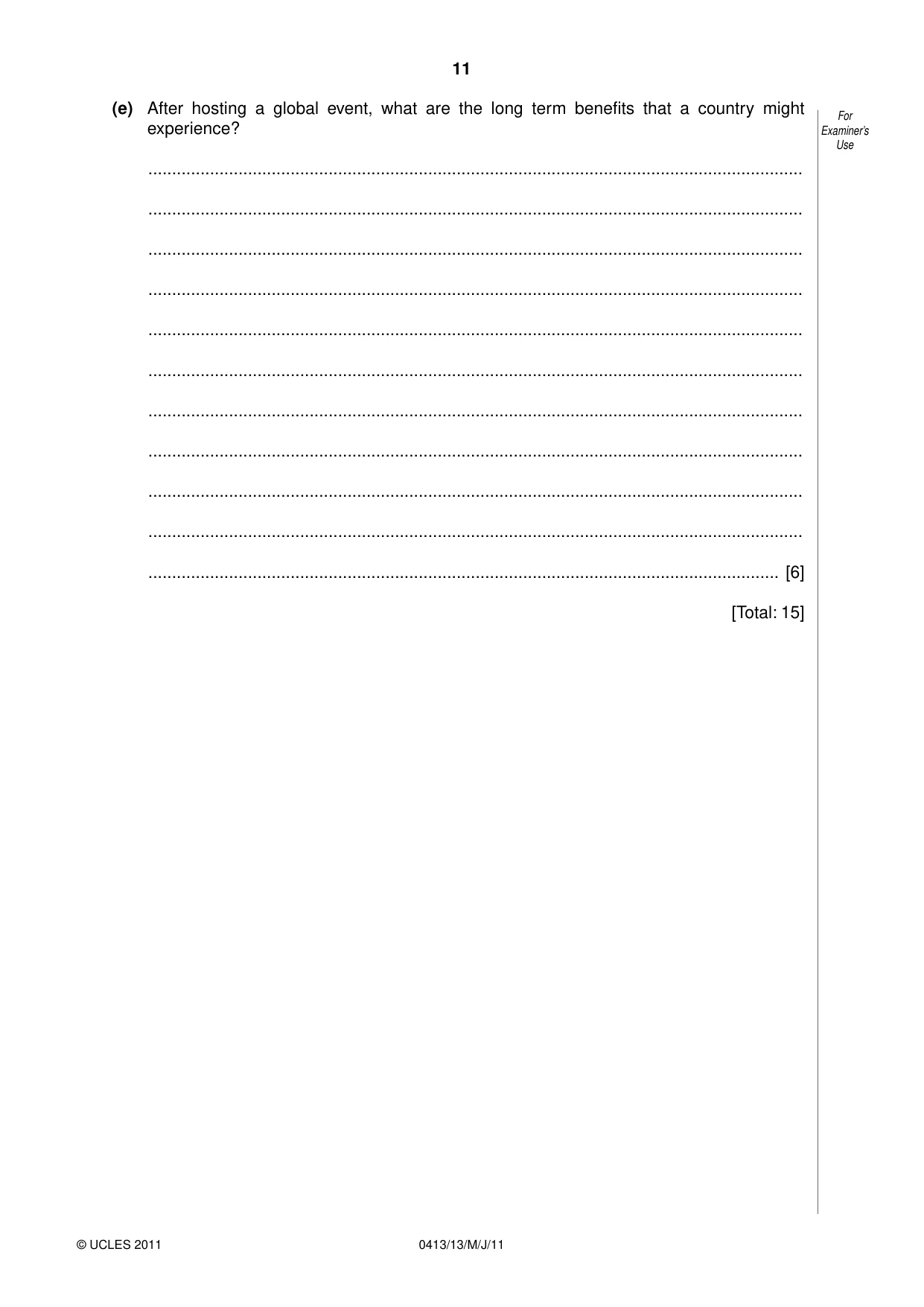 Cambridge IGCSE Physical Education 0413 2011 May/June Paper 1 · Variant 3 question paper, page 11 of 12