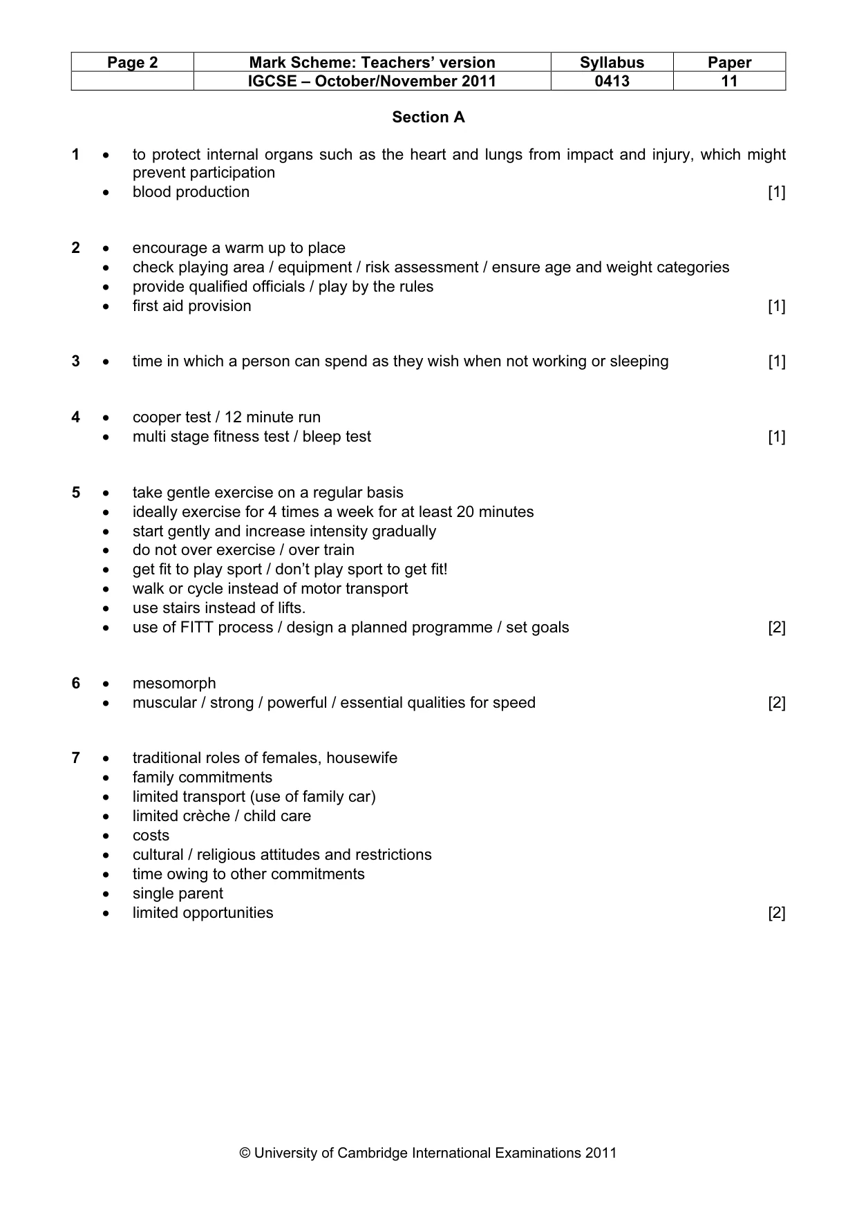 Mark scheme, page 2 of 9