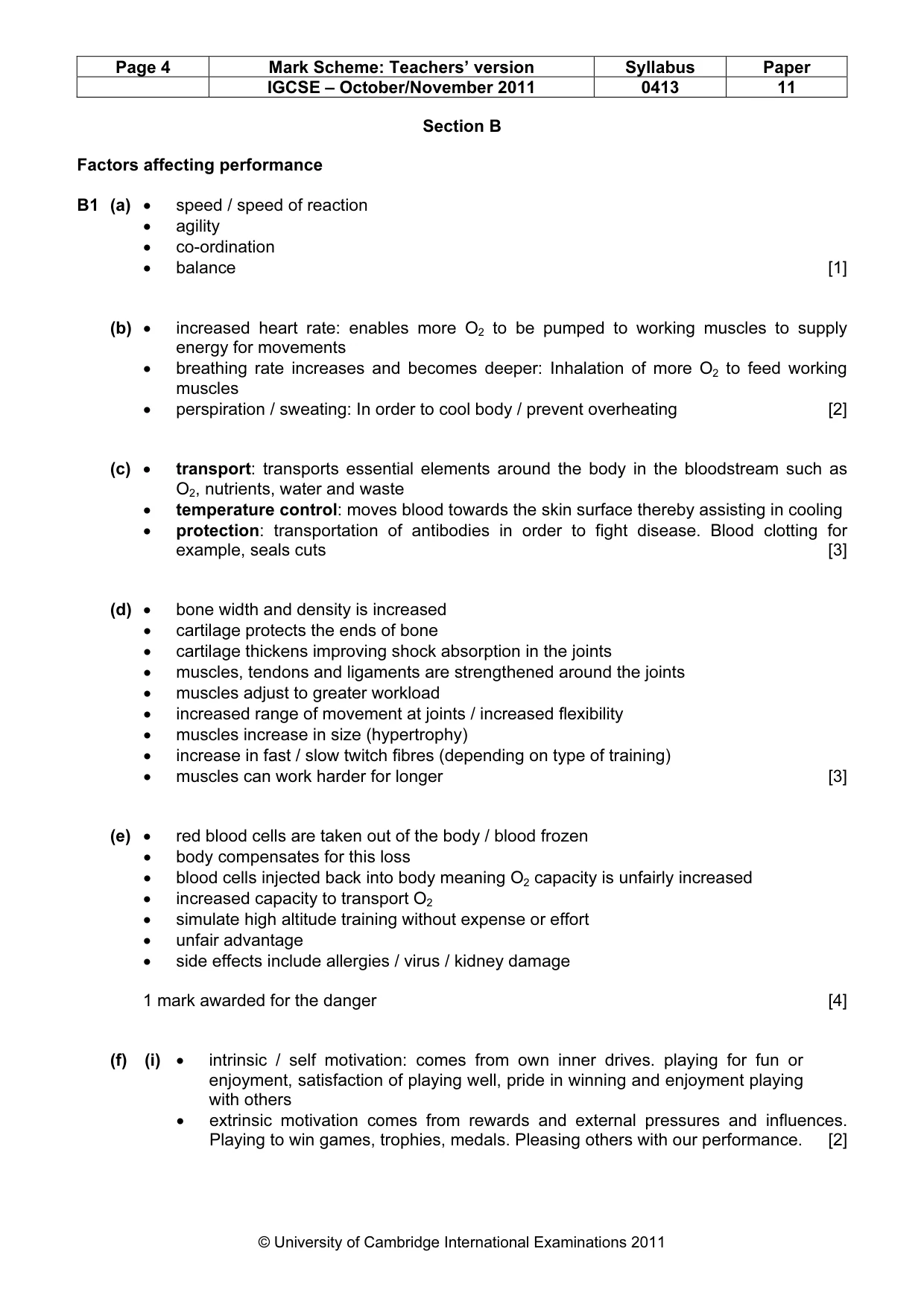Mark scheme, page 4 of 9