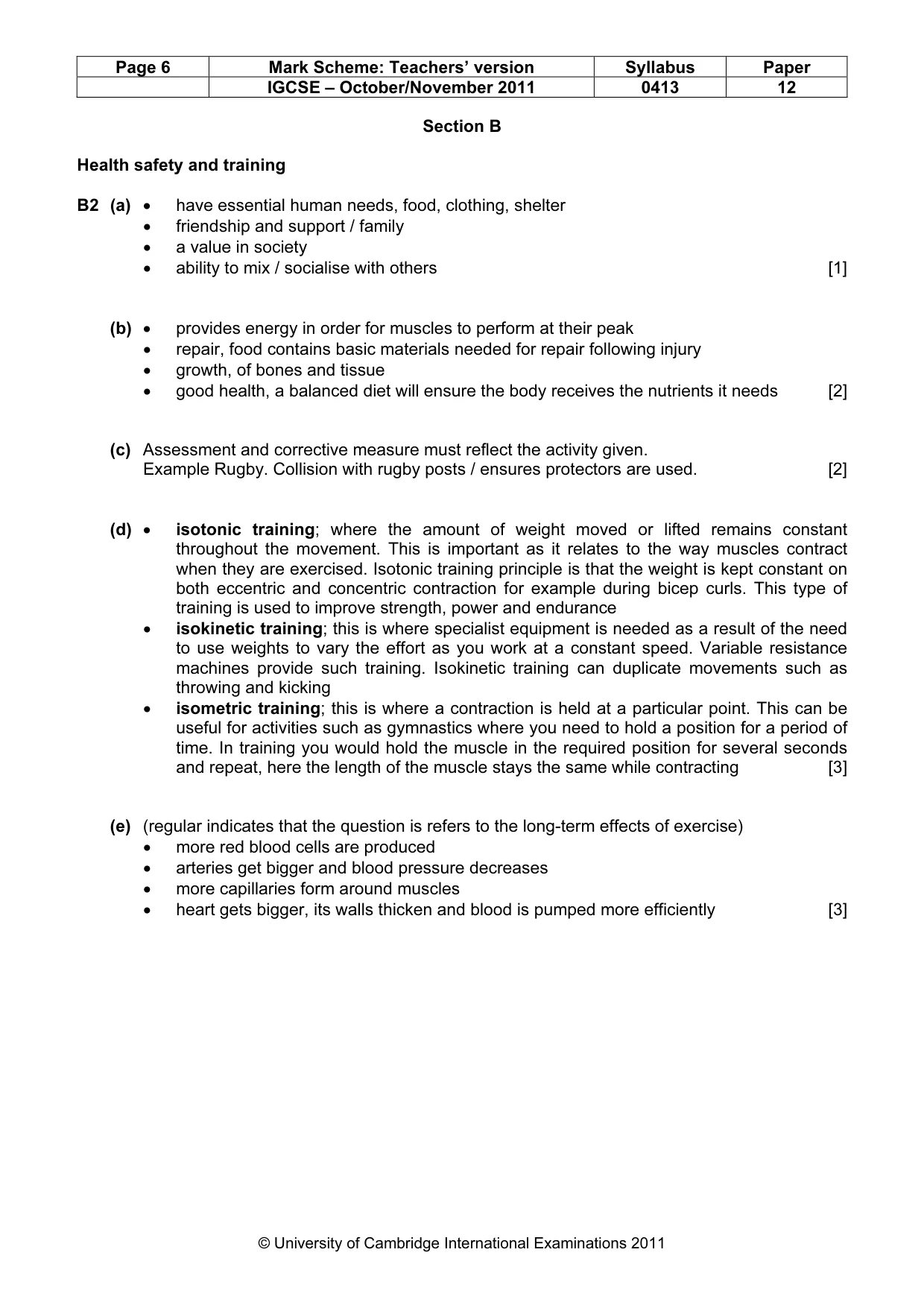 Mark scheme, page 6 of 9
