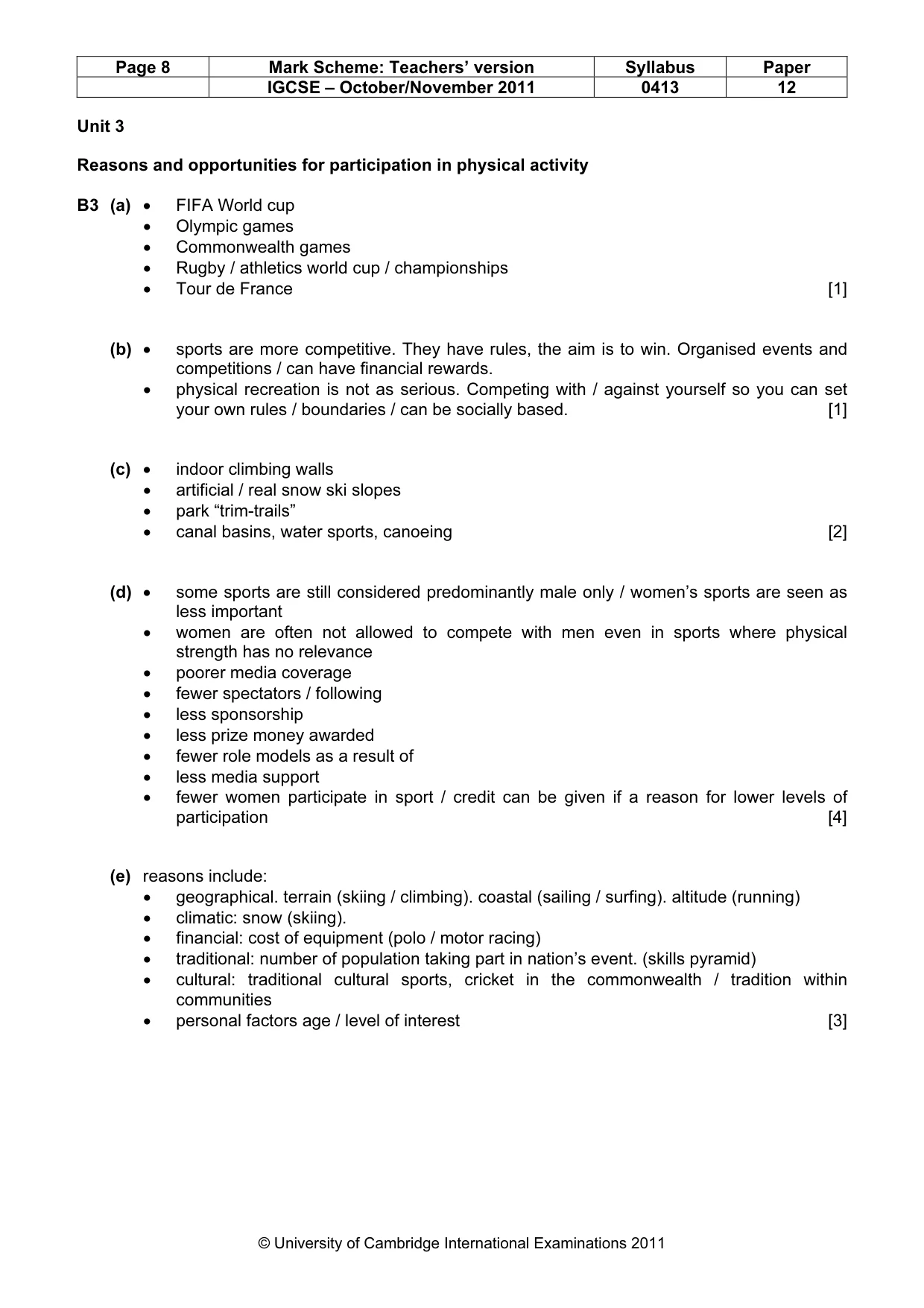 Mark scheme, page 8 of 9