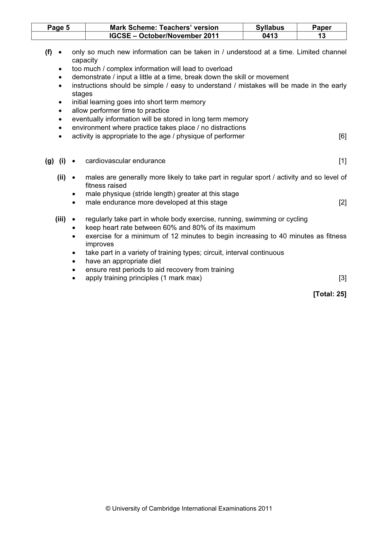 Mark scheme, page 5 of 9