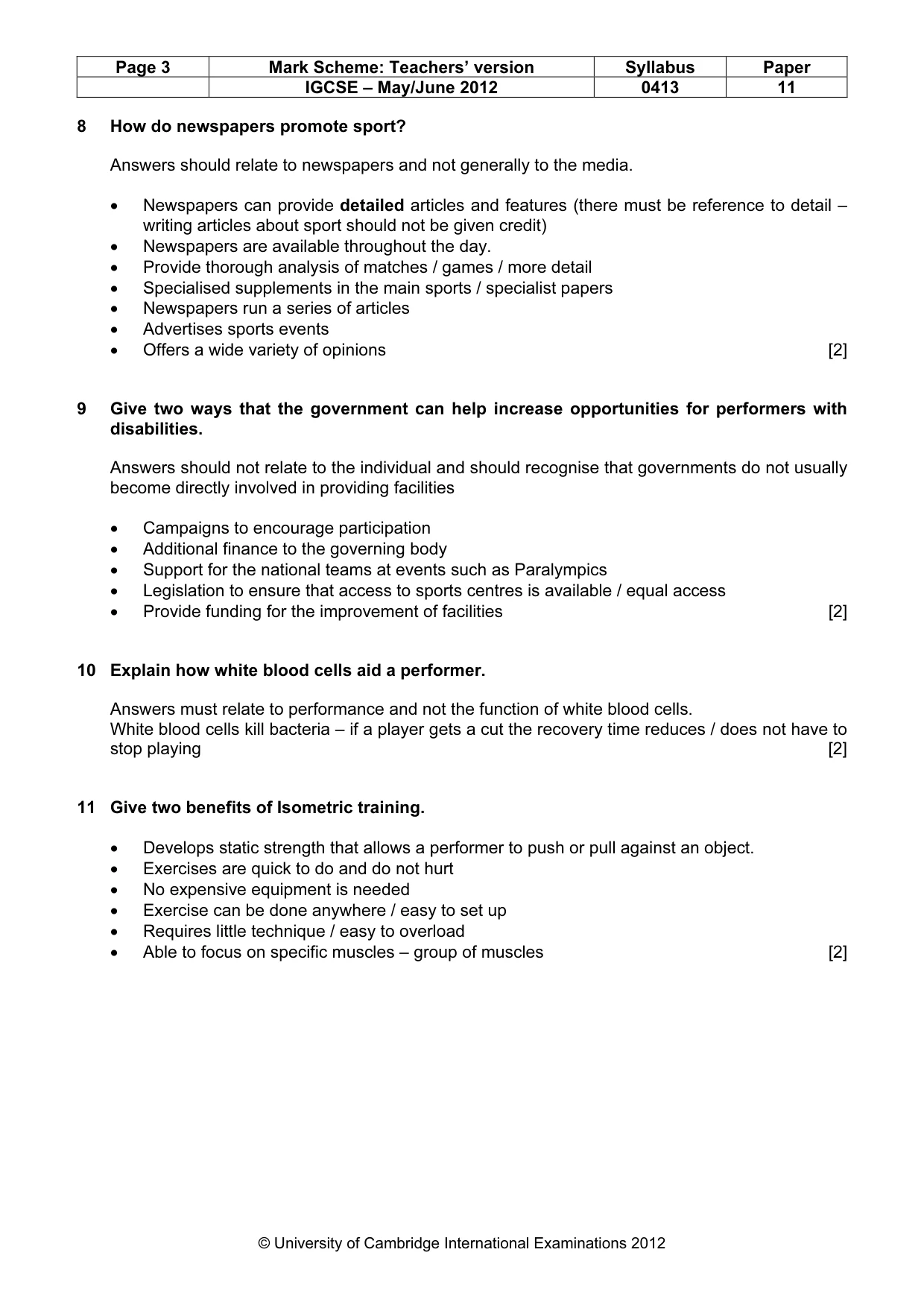 Mark scheme, page 3 of 11