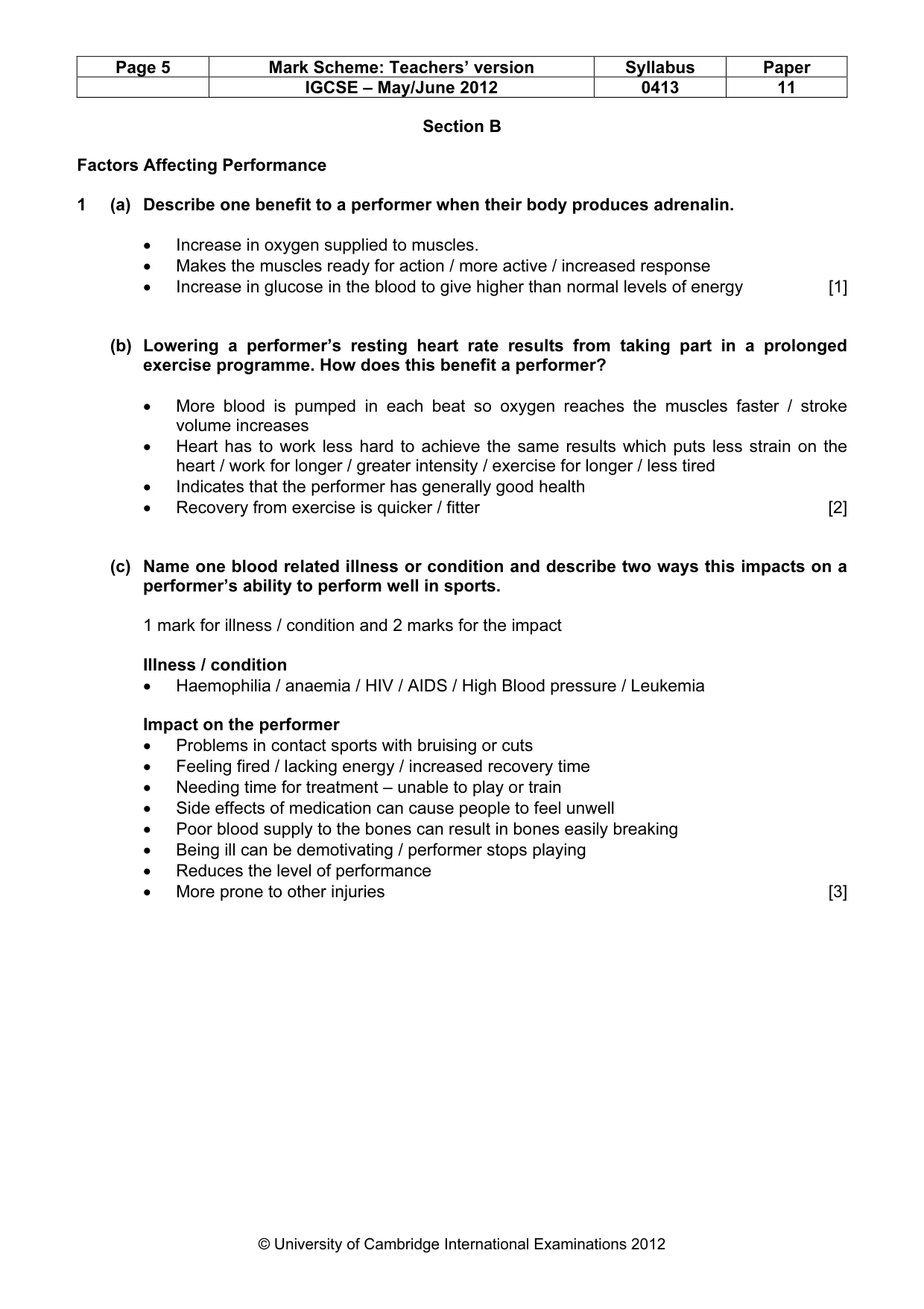 Mark scheme, page 5 of 11