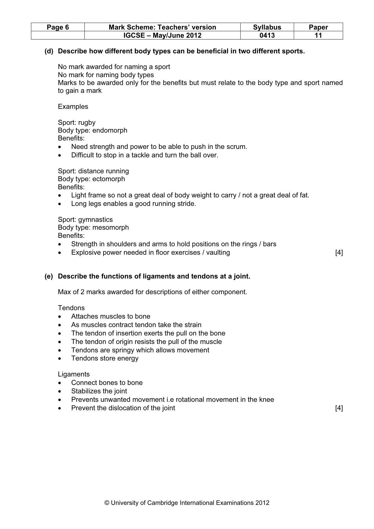 Mark scheme, page 6 of 11