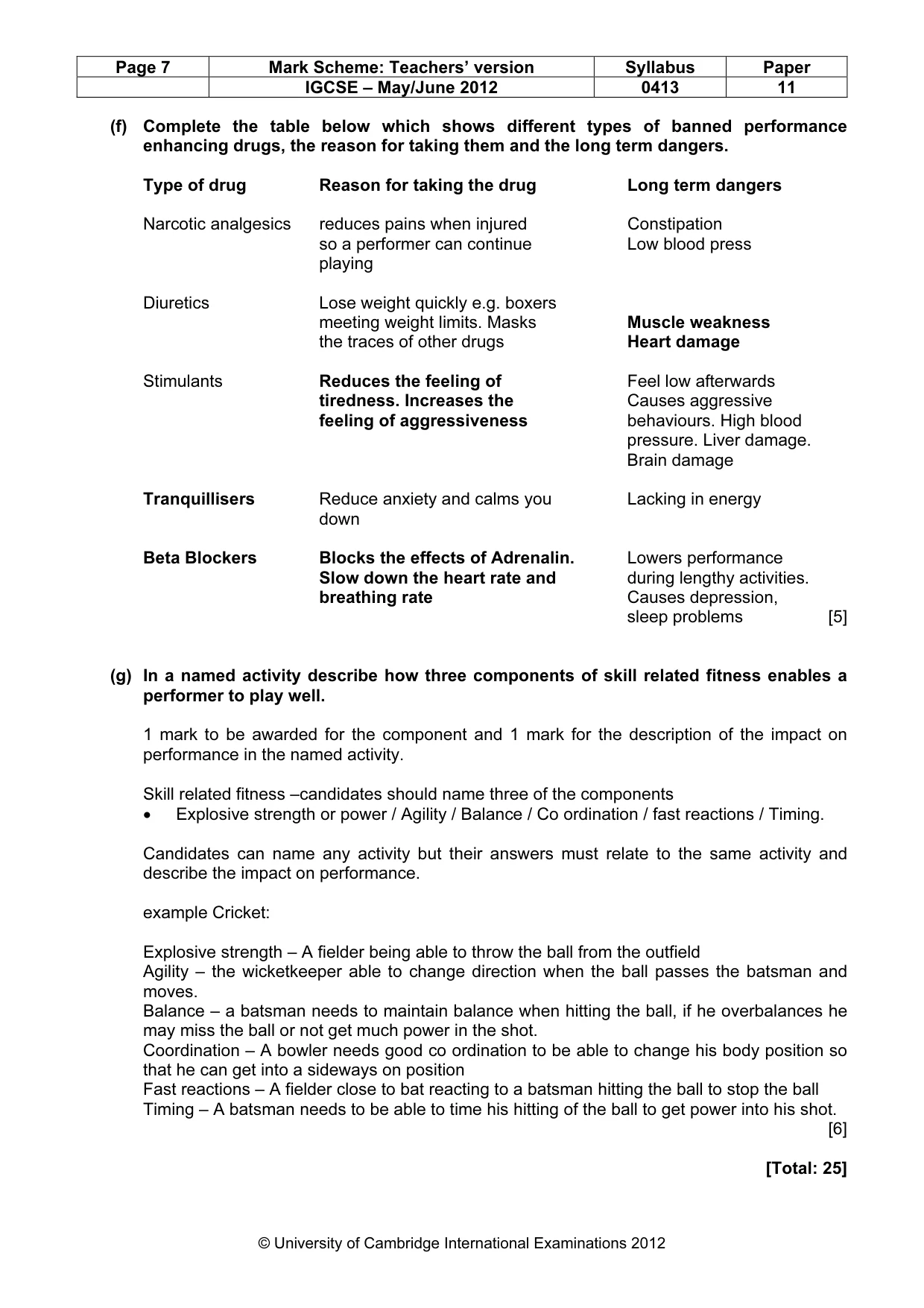 Mark scheme, page 7 of 11