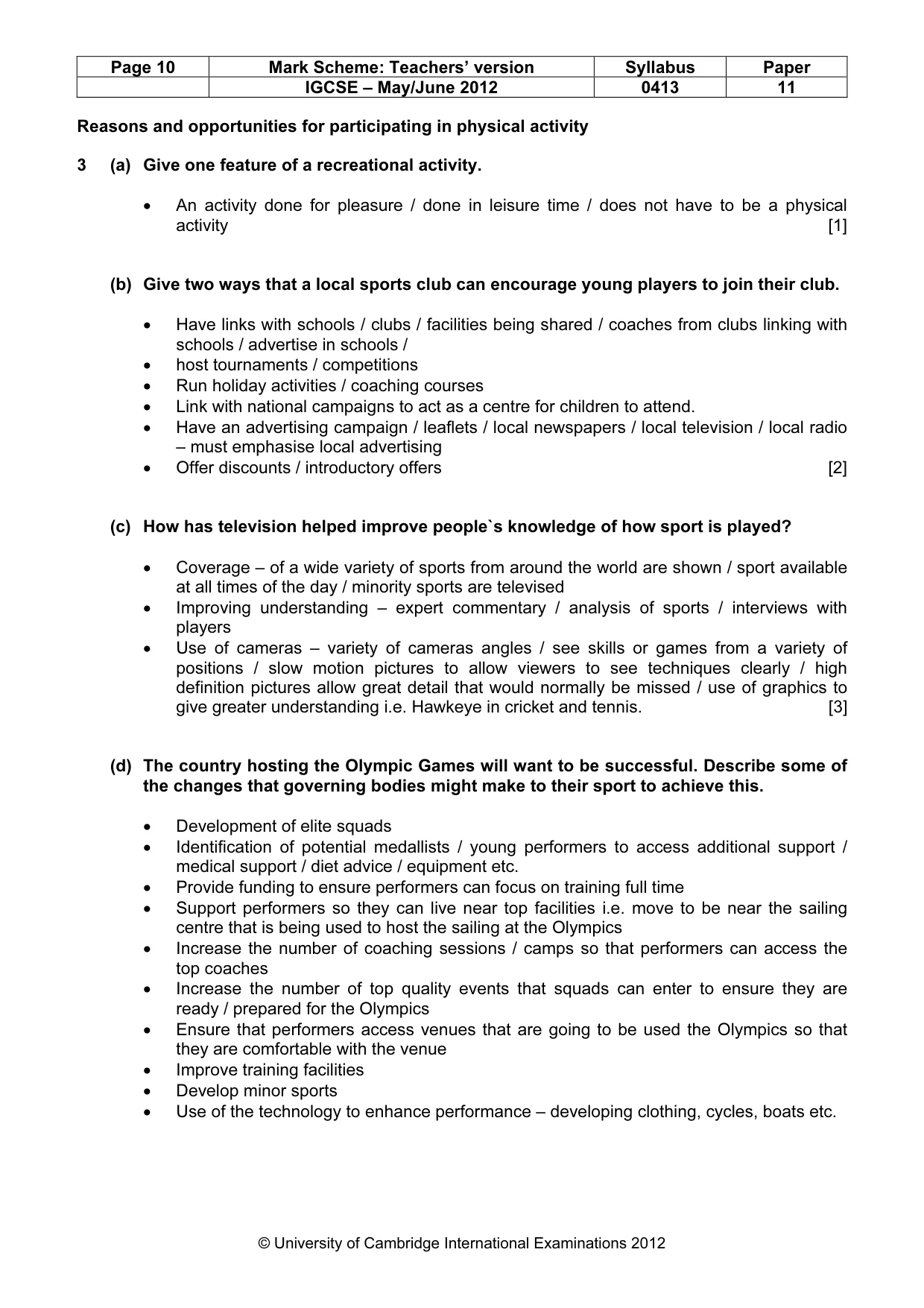 Mark scheme, page 10 of 11