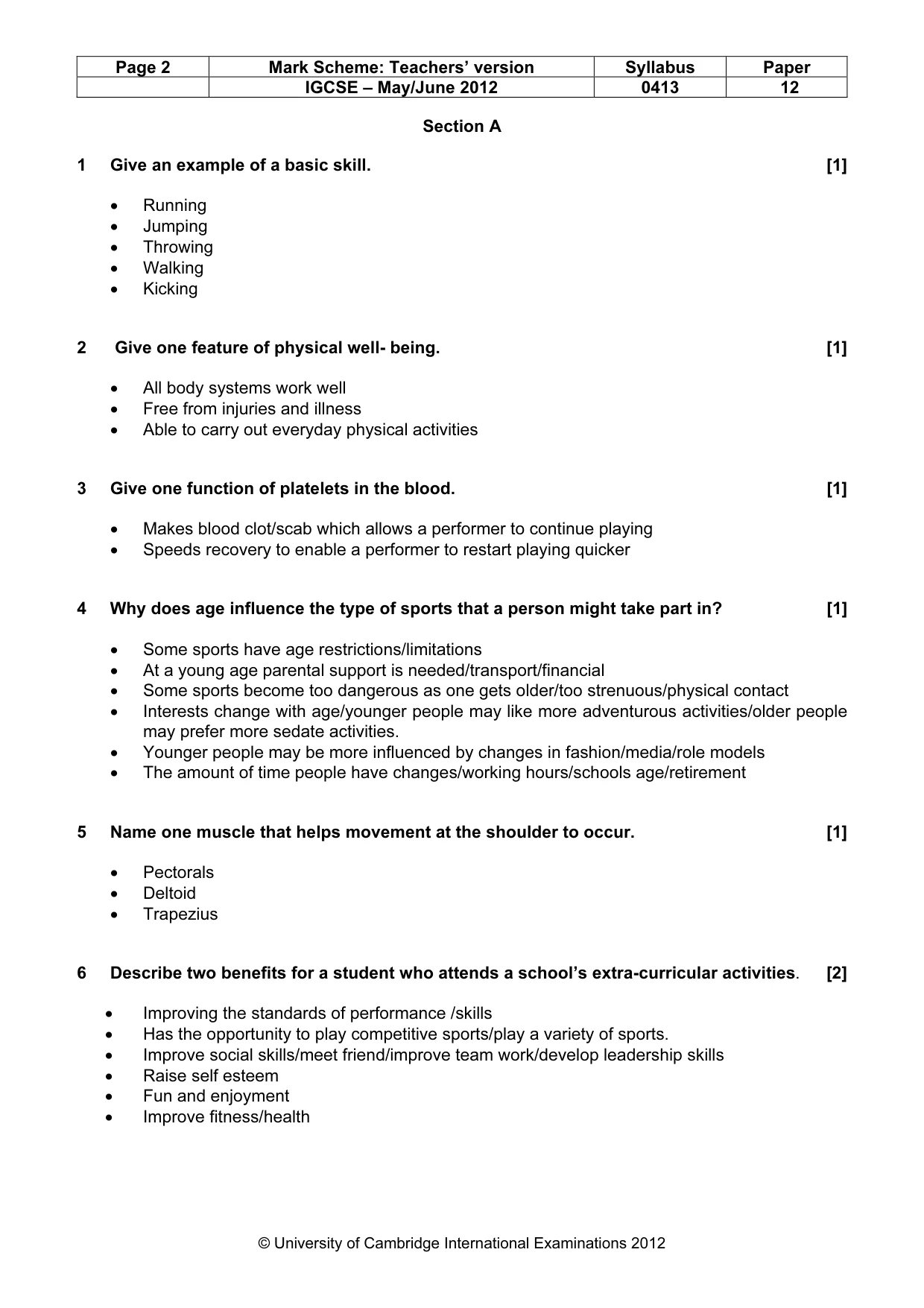 Mark scheme, page 2 of 12