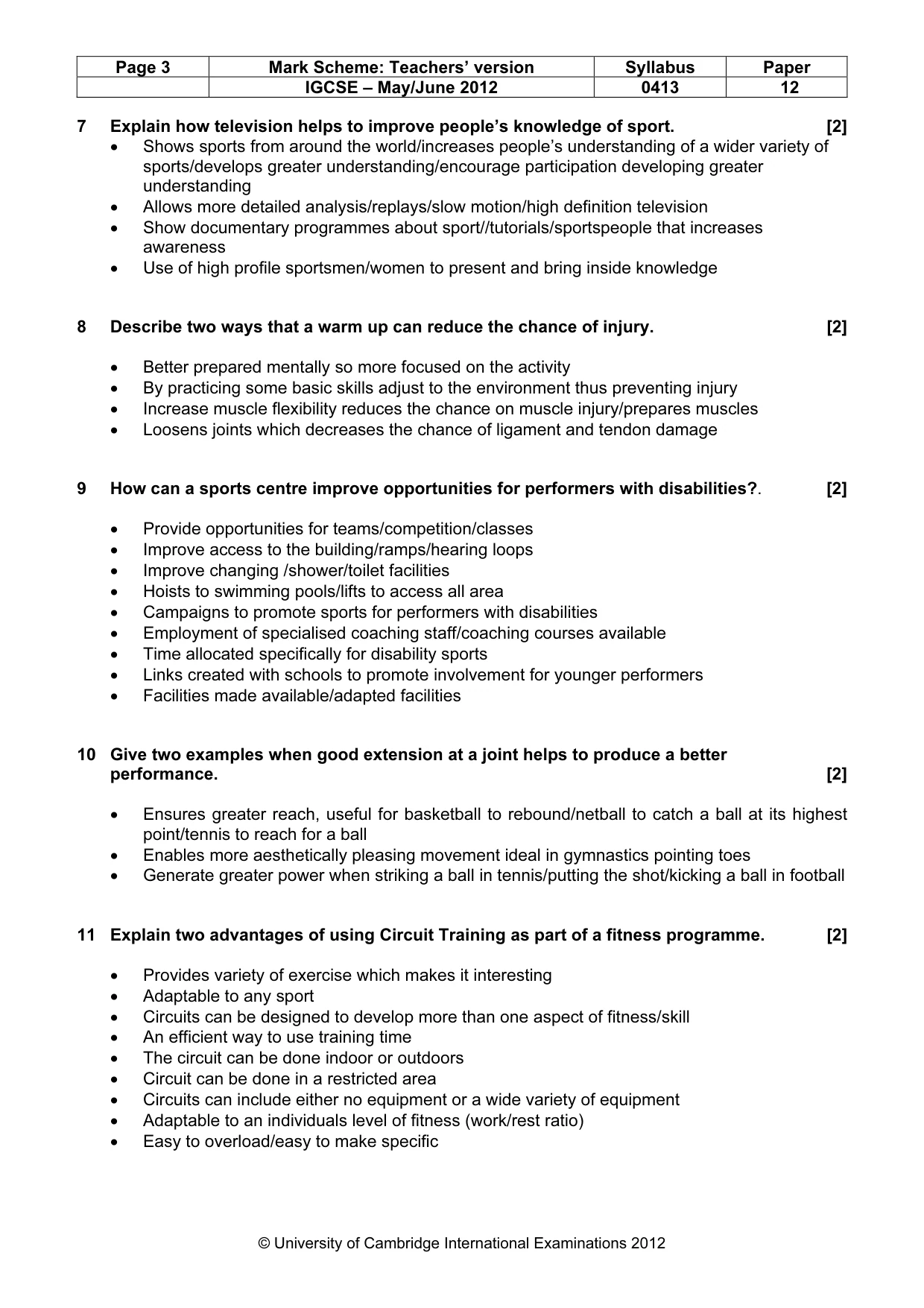 Mark scheme, page 3 of 12