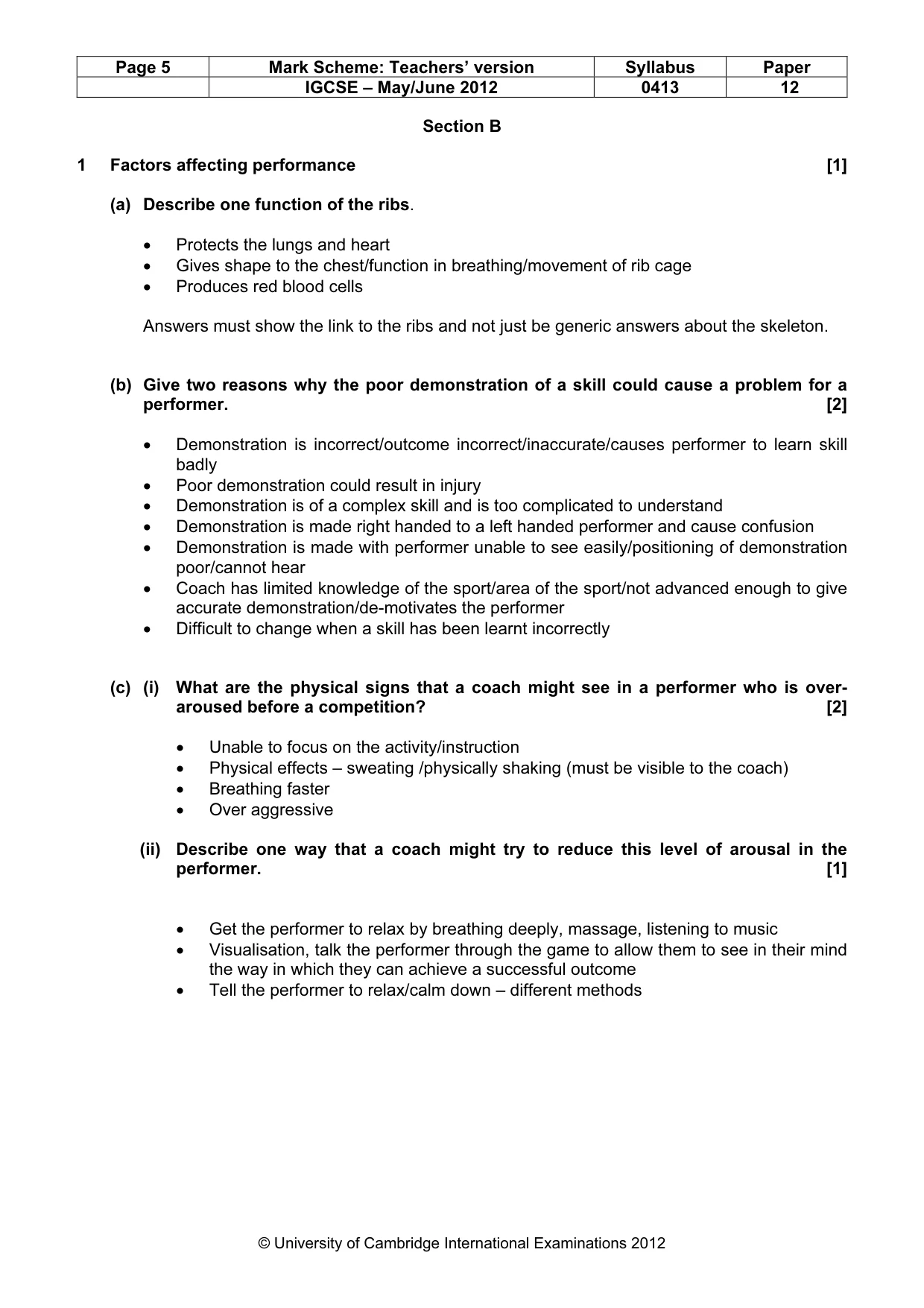 Mark scheme, page 5 of 12