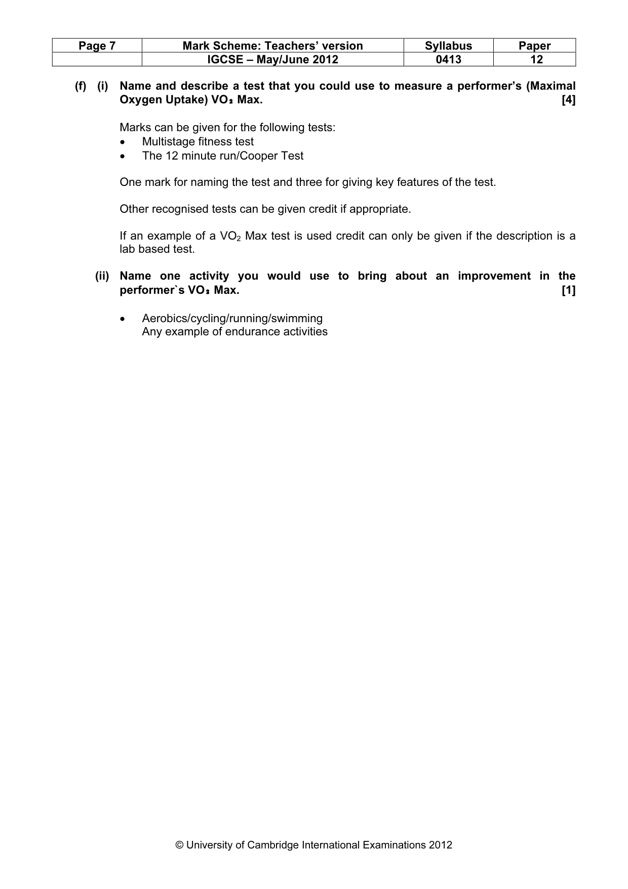 Mark scheme, page 7 of 12
