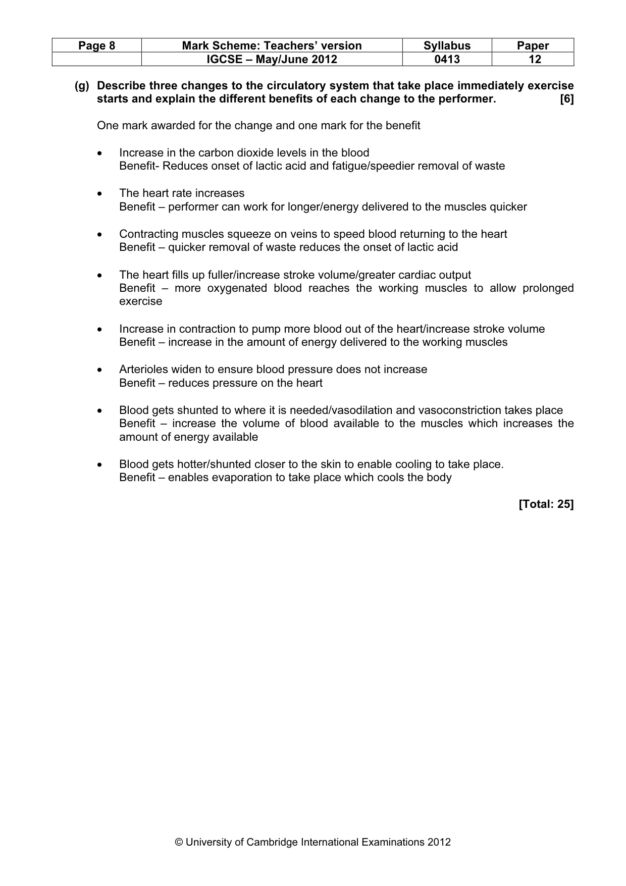 Mark scheme, page 8 of 12
