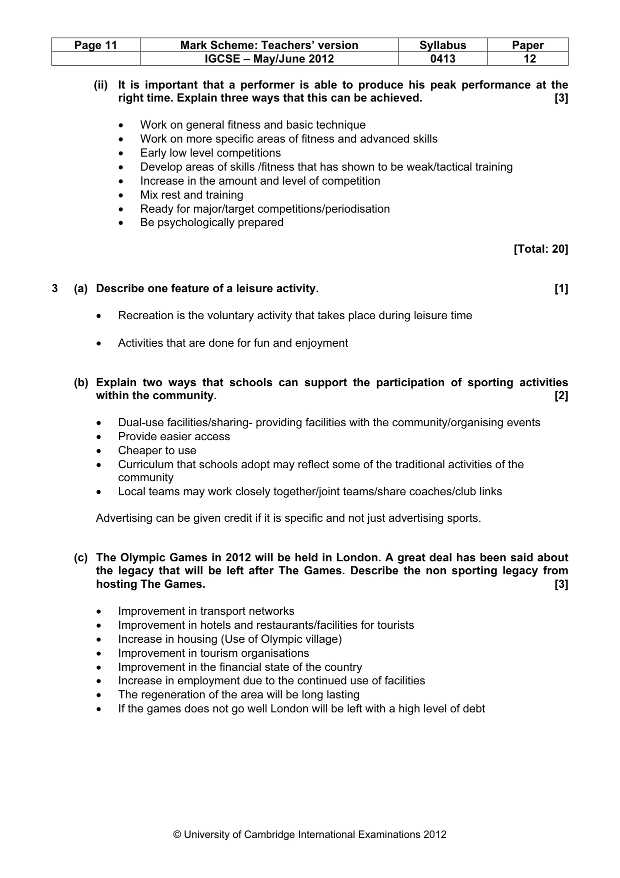 Mark scheme, page 11 of 12
