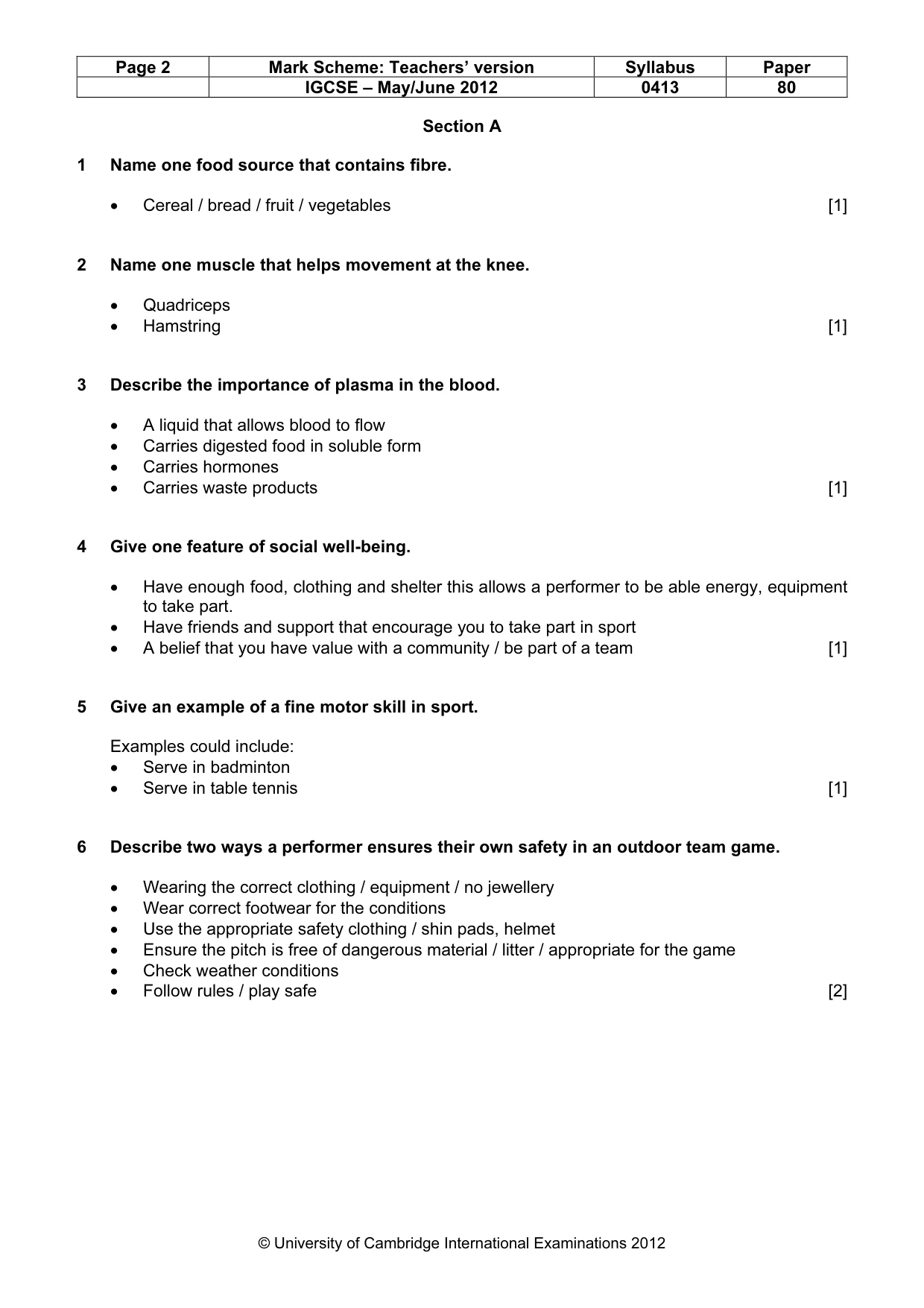 Mark scheme, page 2 of 12